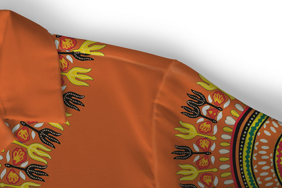 Printed Dashiki In Orange Hawaiian Shirt Hawaiian Shirt Tianci 