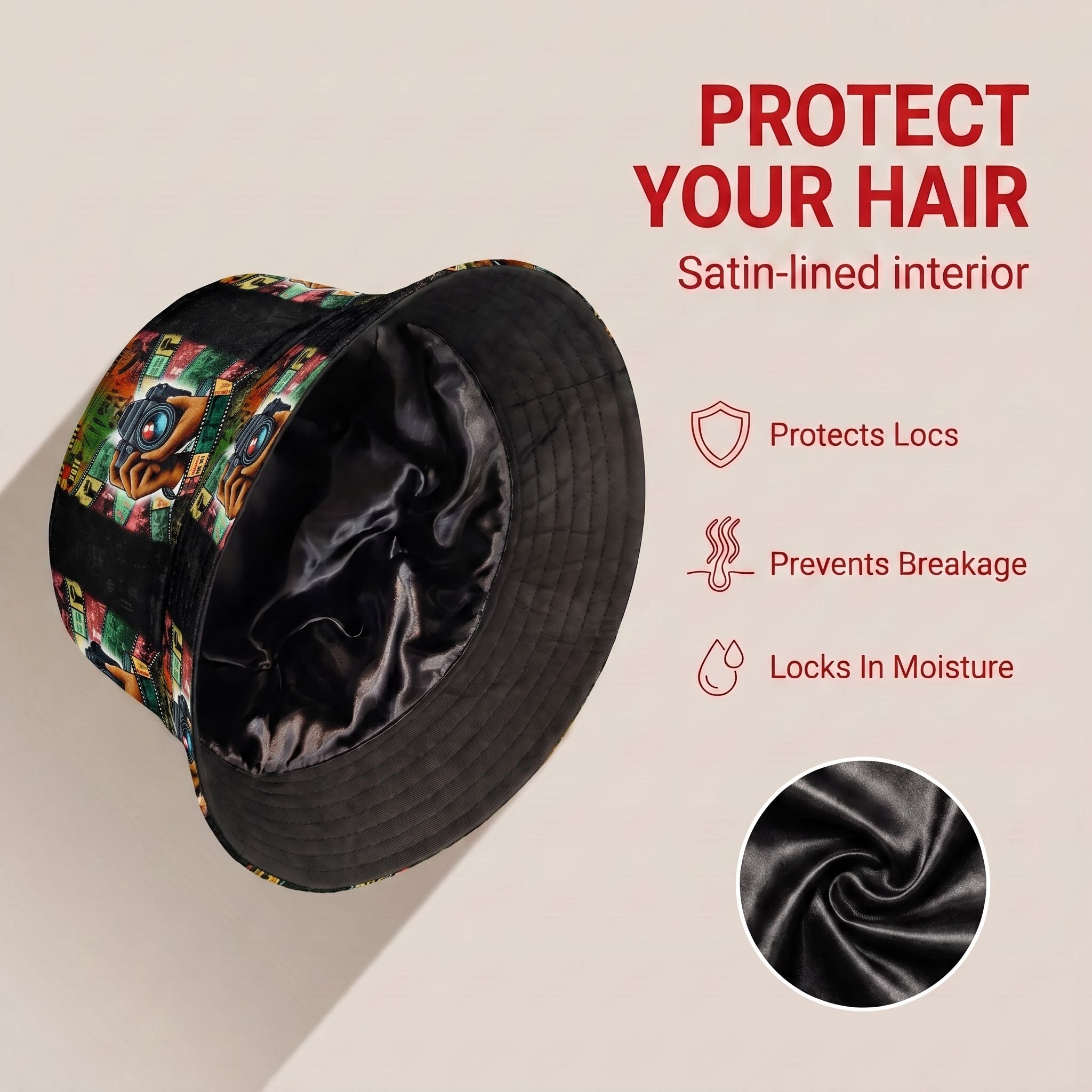 Heritage in Frames Bucket Hat Bucket Hat Tianci Premium Satin Lined Average 