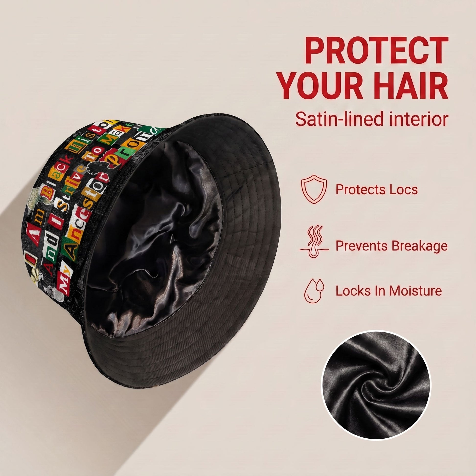 I Am Black History And I Strive To Make My Ancestor Proud Bucket Hat Bucket Hat Tianci Premium Satin Lined Average 