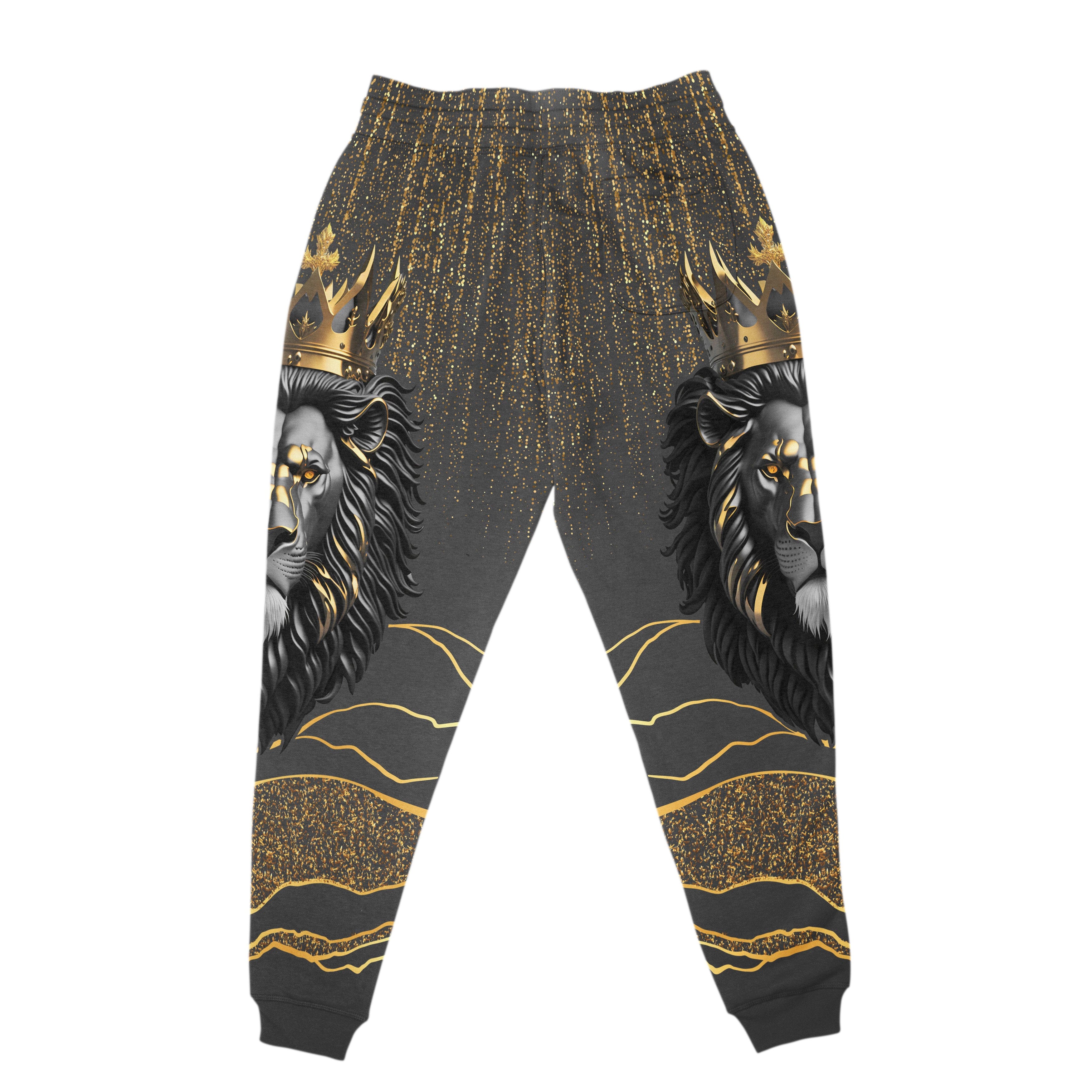 Black and Gold Lion Joggers Joggers Tianci 