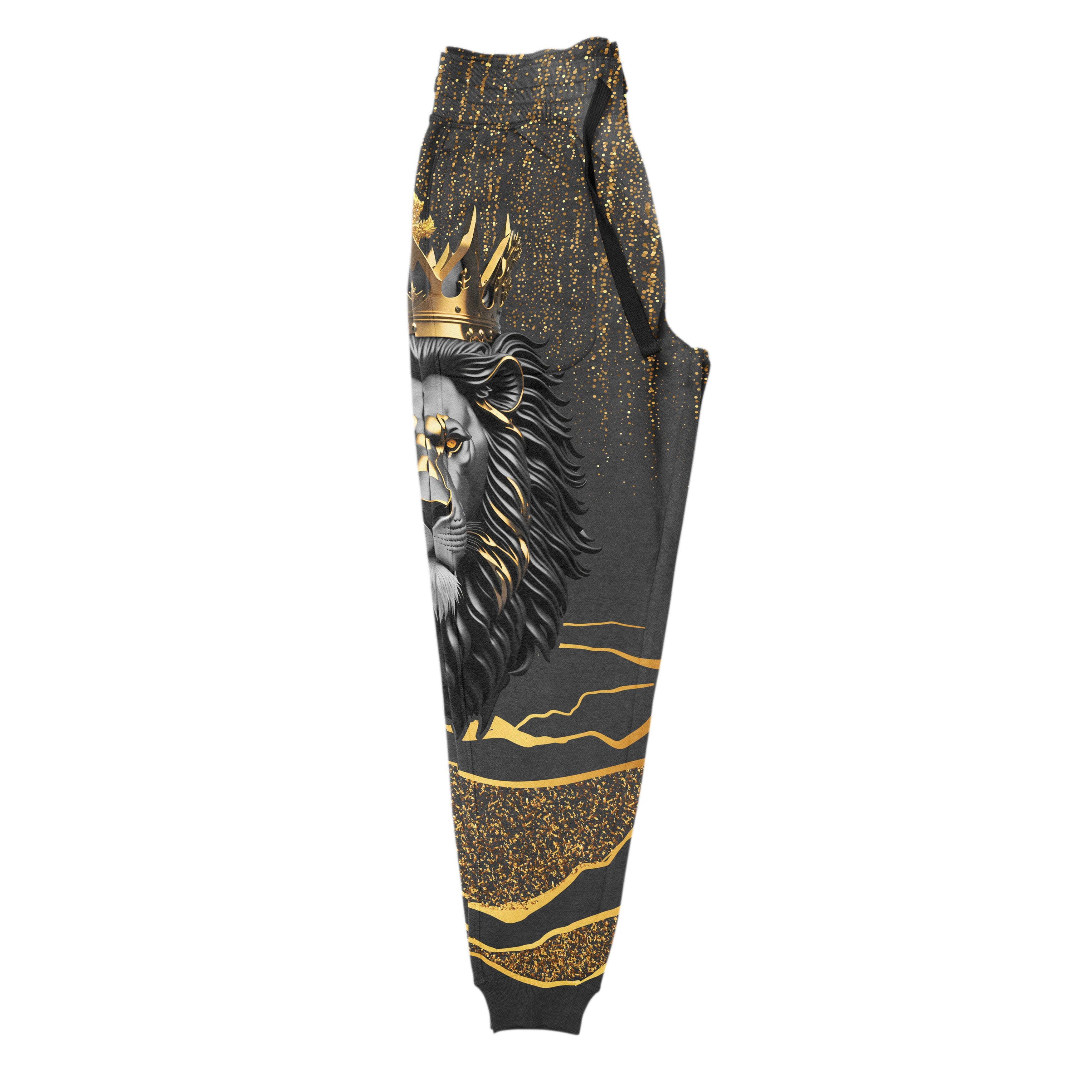 Black and Gold Lion Joggers Joggers Tianci 