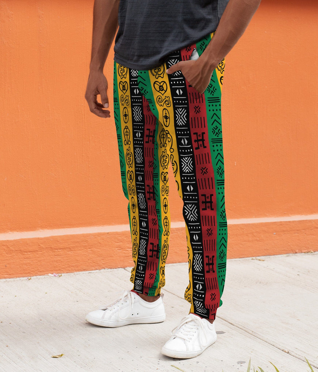 African Symbols In Pan African Colors Joggers Joggers Tianci 