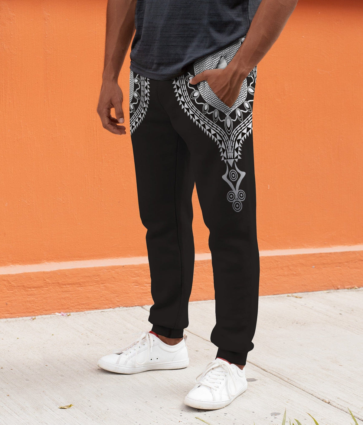 Printed Dashiki Color Black Joggers Joggers Tianci 