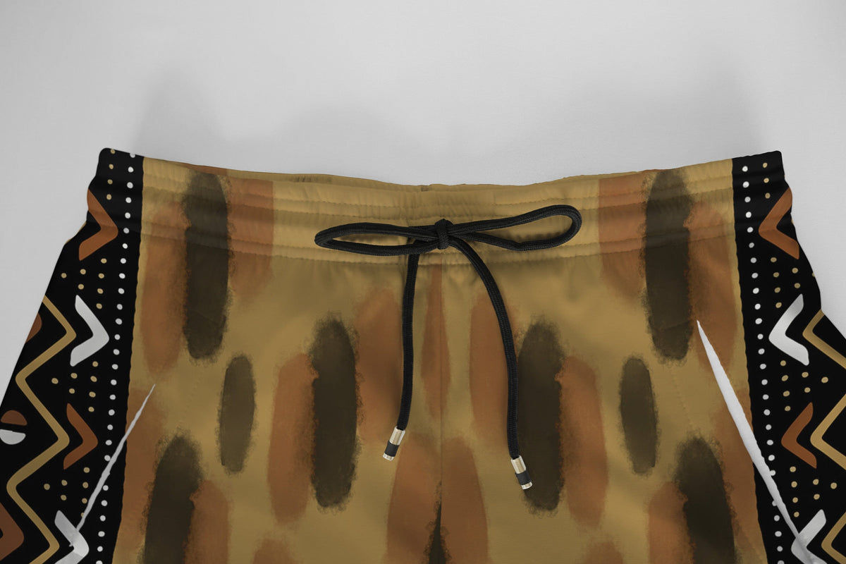 Printed Mud Cloth and Adinkra Symbol Joggers Joggers Tianci 