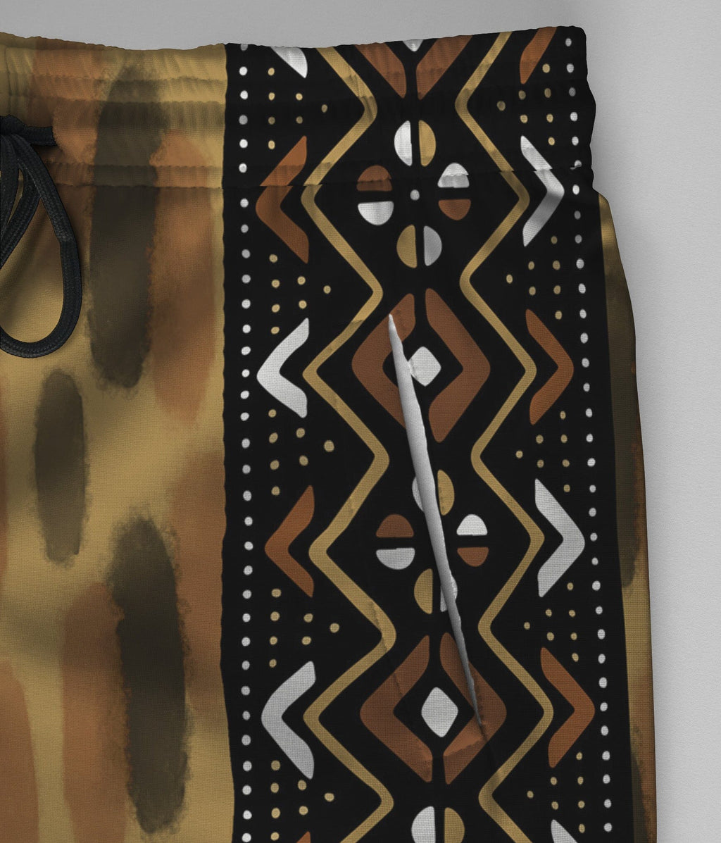 Printed Mud Cloth and Adinkra Symbol Joggers Joggers Tianci 
