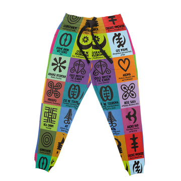 Multi Color Adinkra Symbols Joggers Joggers Tianci 