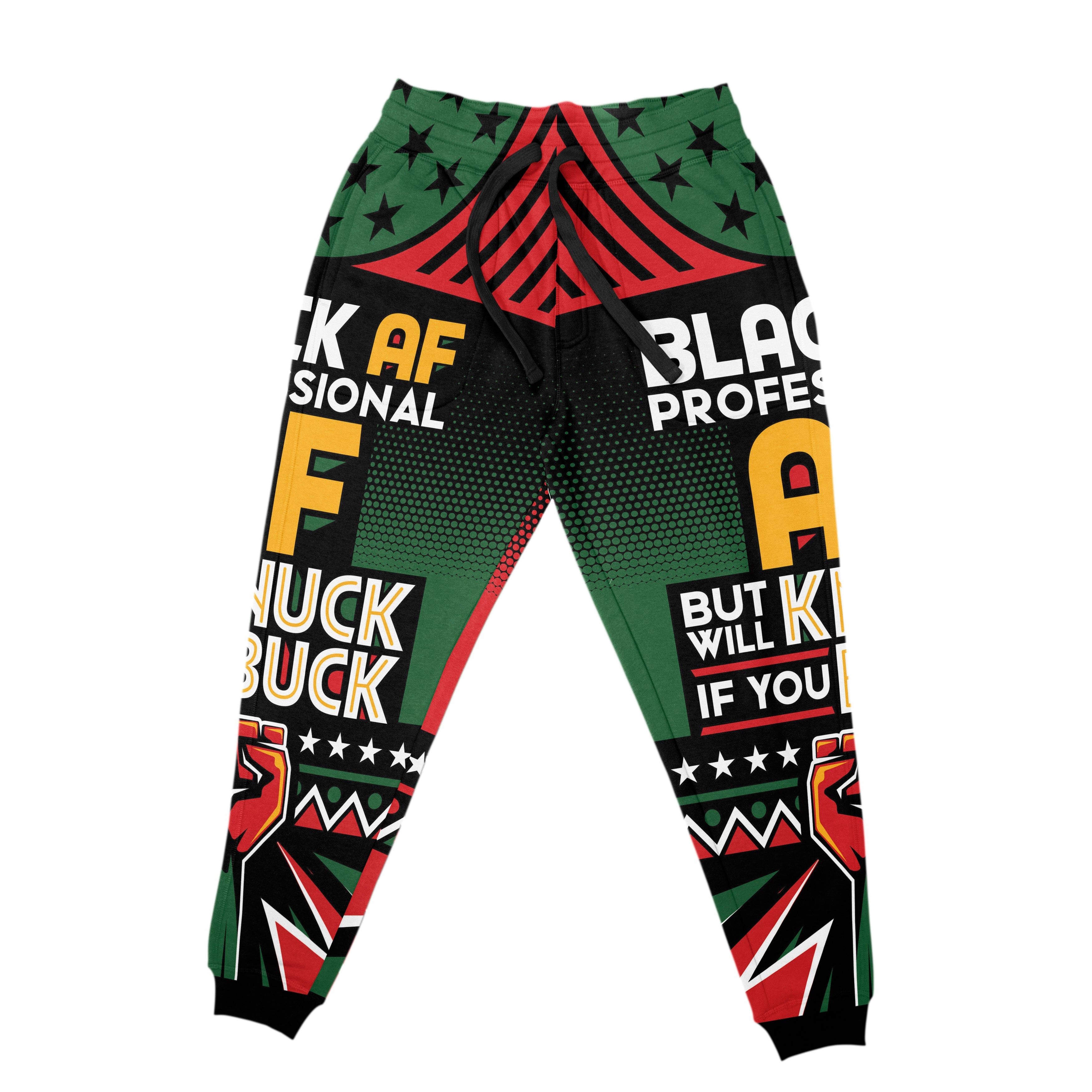 Black AF Professional AF But Will Knuck If You Buck Joggers Joggers Tianci 