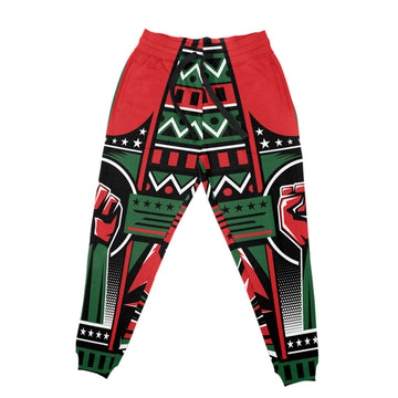 Power Fist And Patterns In Pan African Colors Joggers