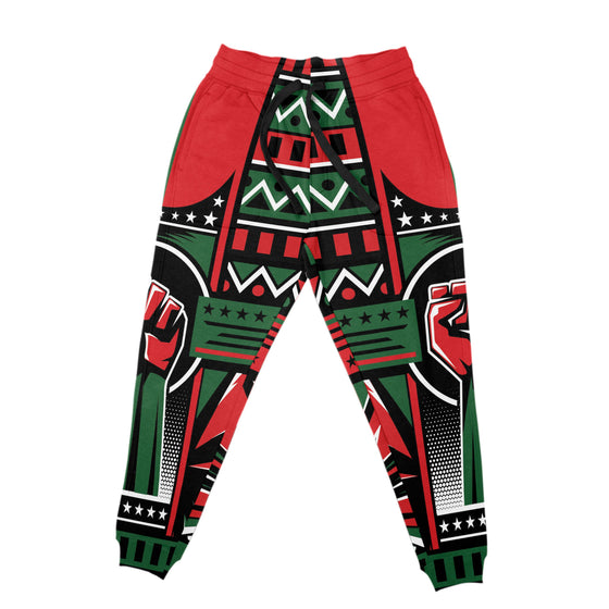 Power Fist And Patterns In Pan African Colors Joggers Joggers Tianci