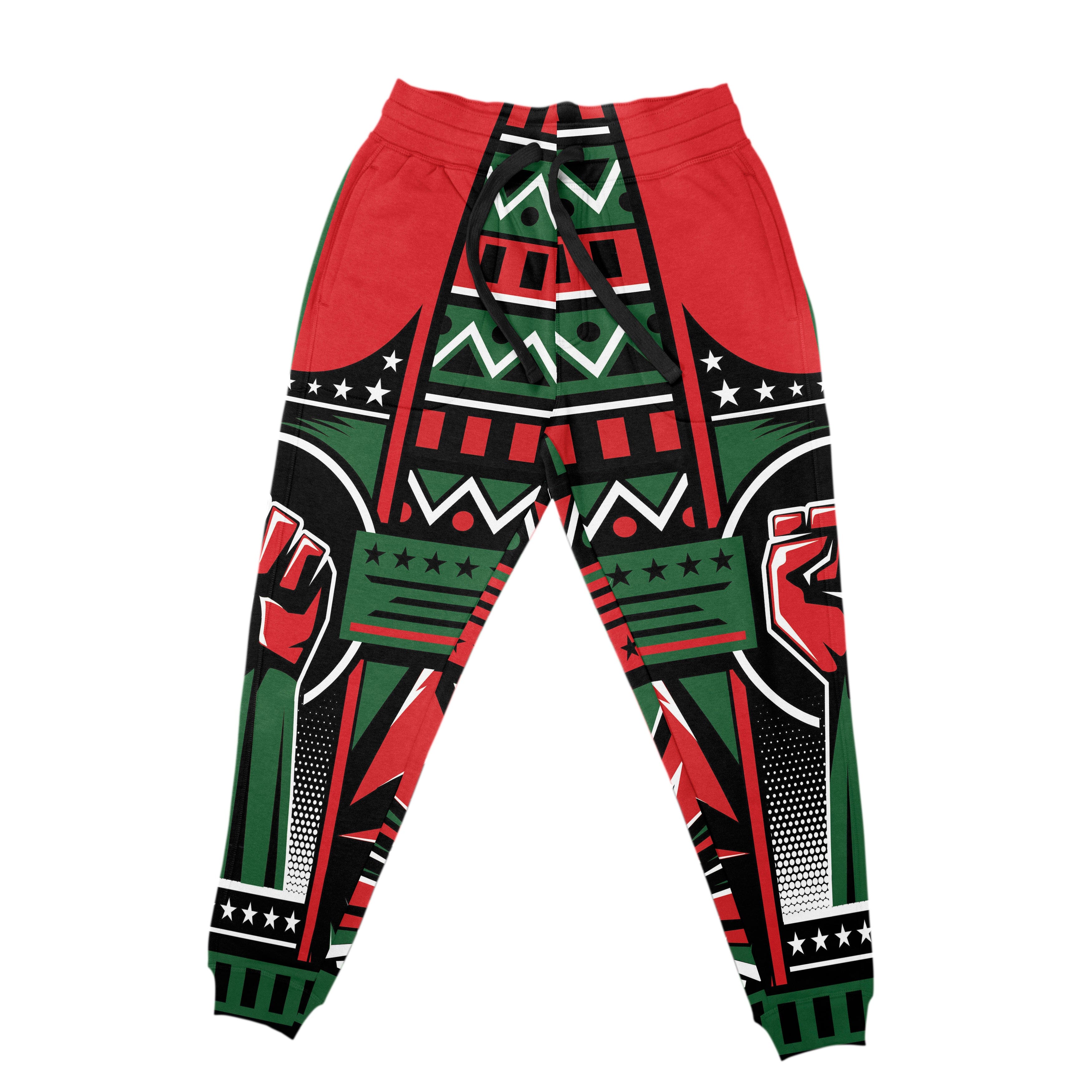 Power Fist And Patterns In Pan African Colors Joggers Joggers Tianci 