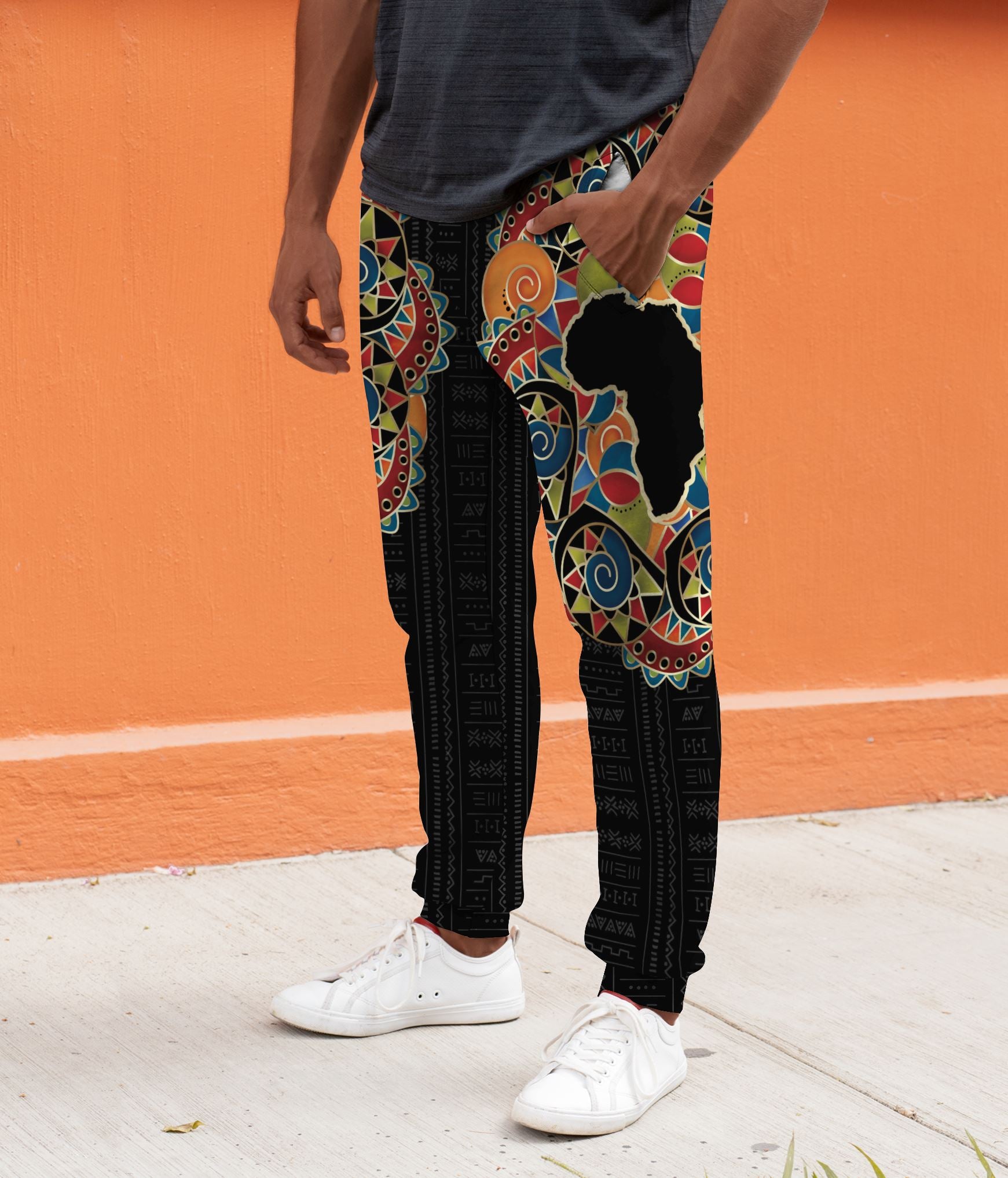 Multi-Colored African Pattern Print Joggers Joggers Tianci 