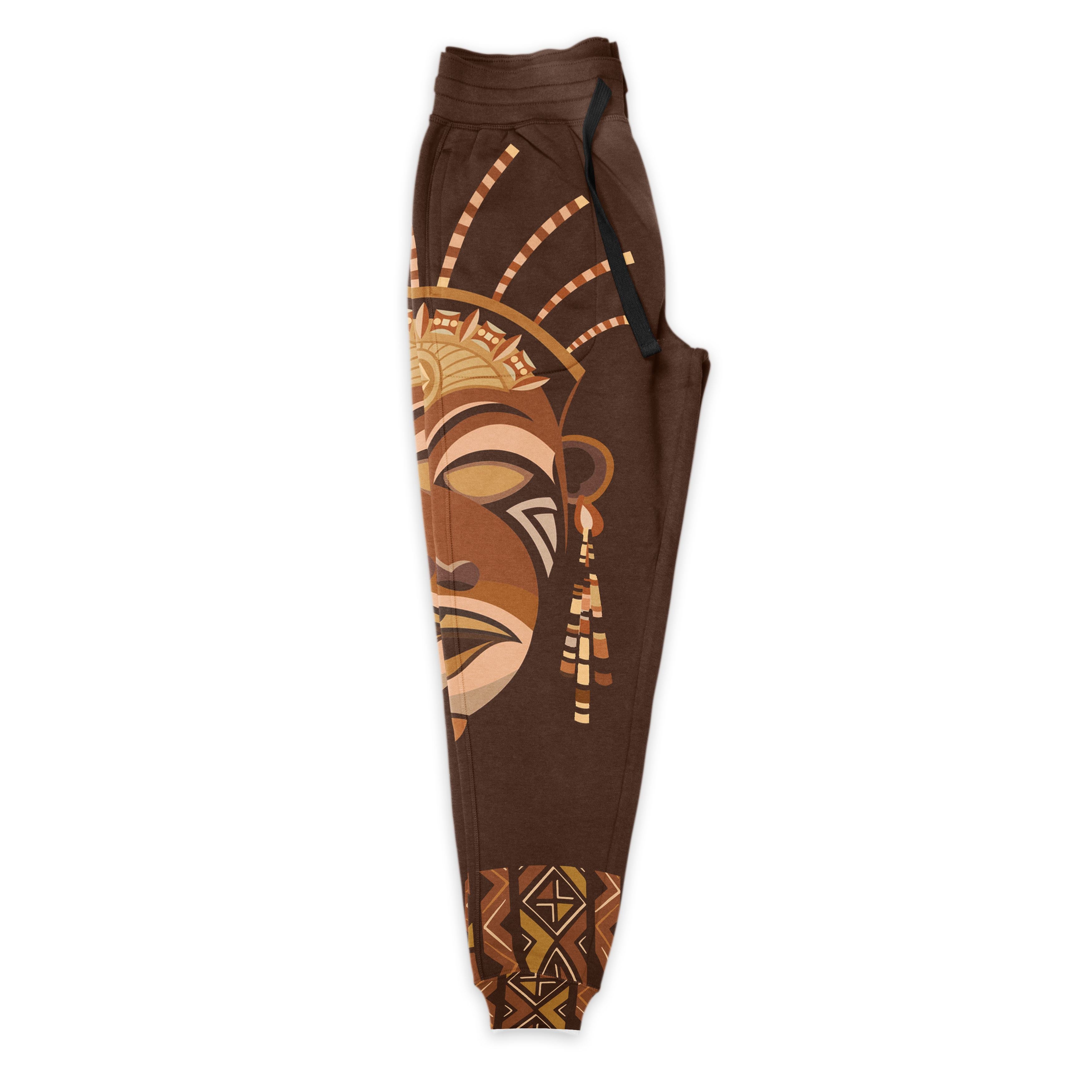 African Mask Printed Mudcloth Joggers Joggers Tianci 