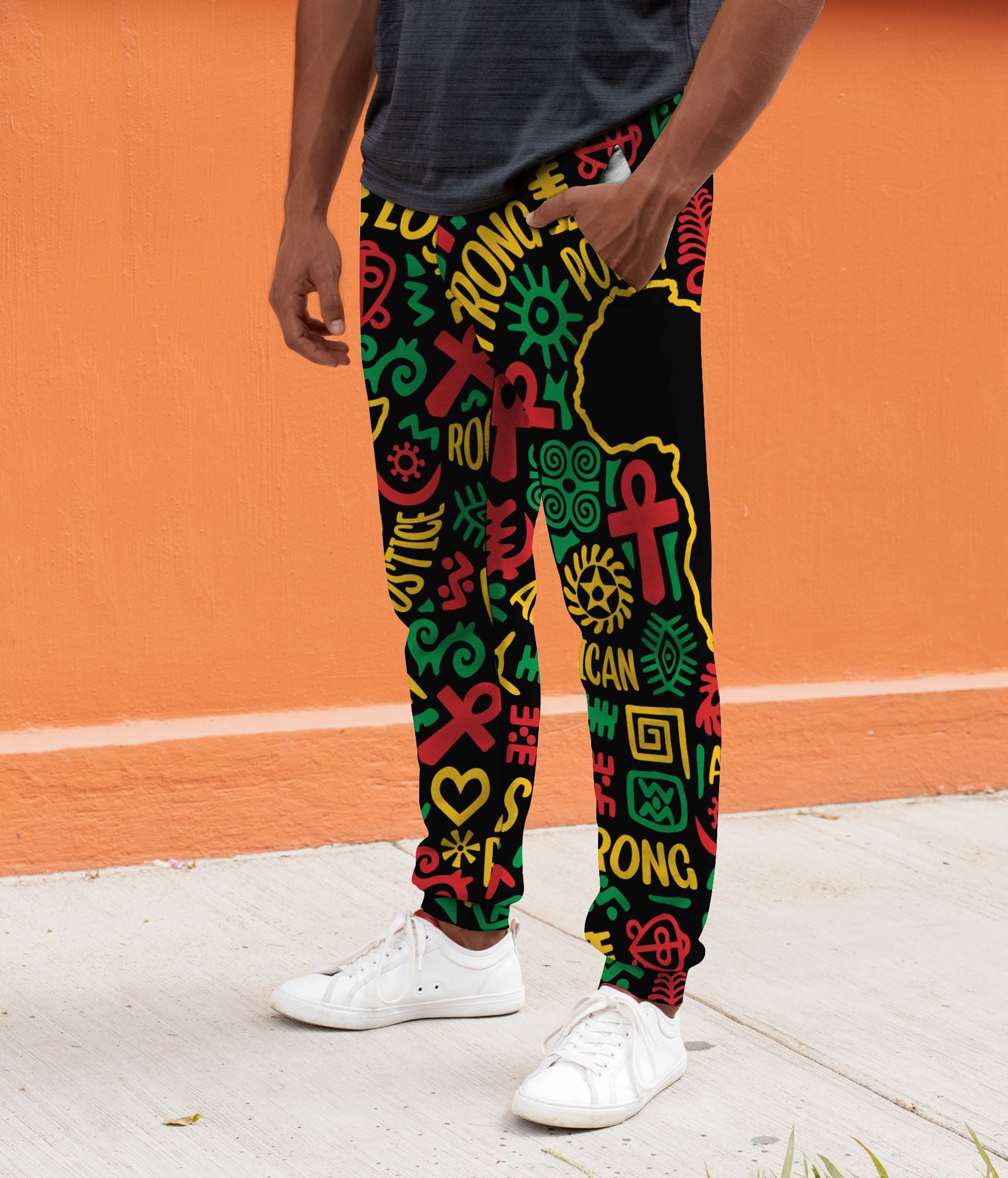 African Map Symbol Joggers Joggers Tianci 