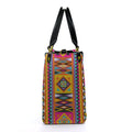 Colorful Ankara Pattern Leather Handbag Leather Handbag Highcommerce 