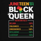 Juneteenth Black Queen Nutrition Facts T-shirt Apparel Gearment 