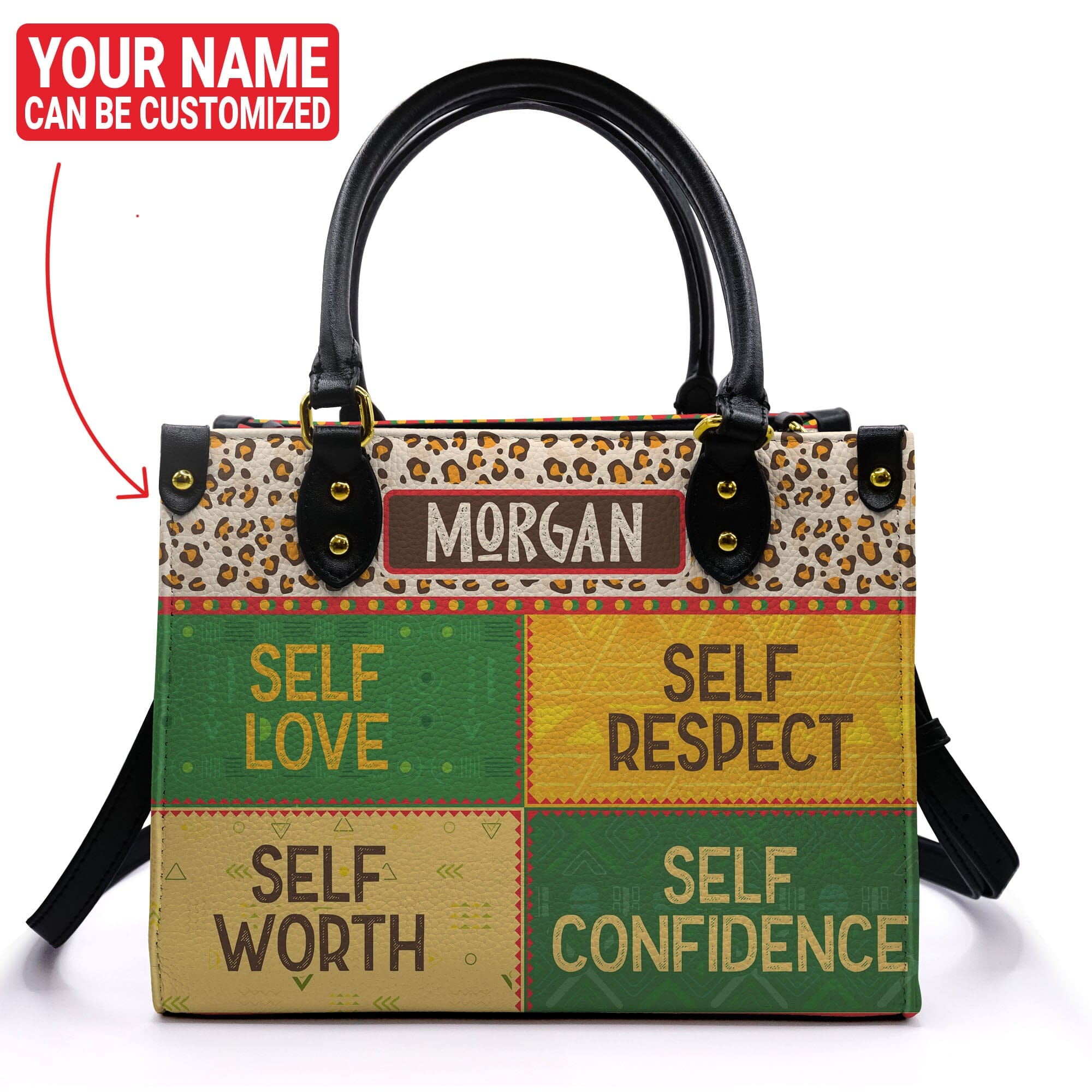 Personalized Self Love Respect Worth And Confidence Leather Handbag Leather Handbag Highcommerce 