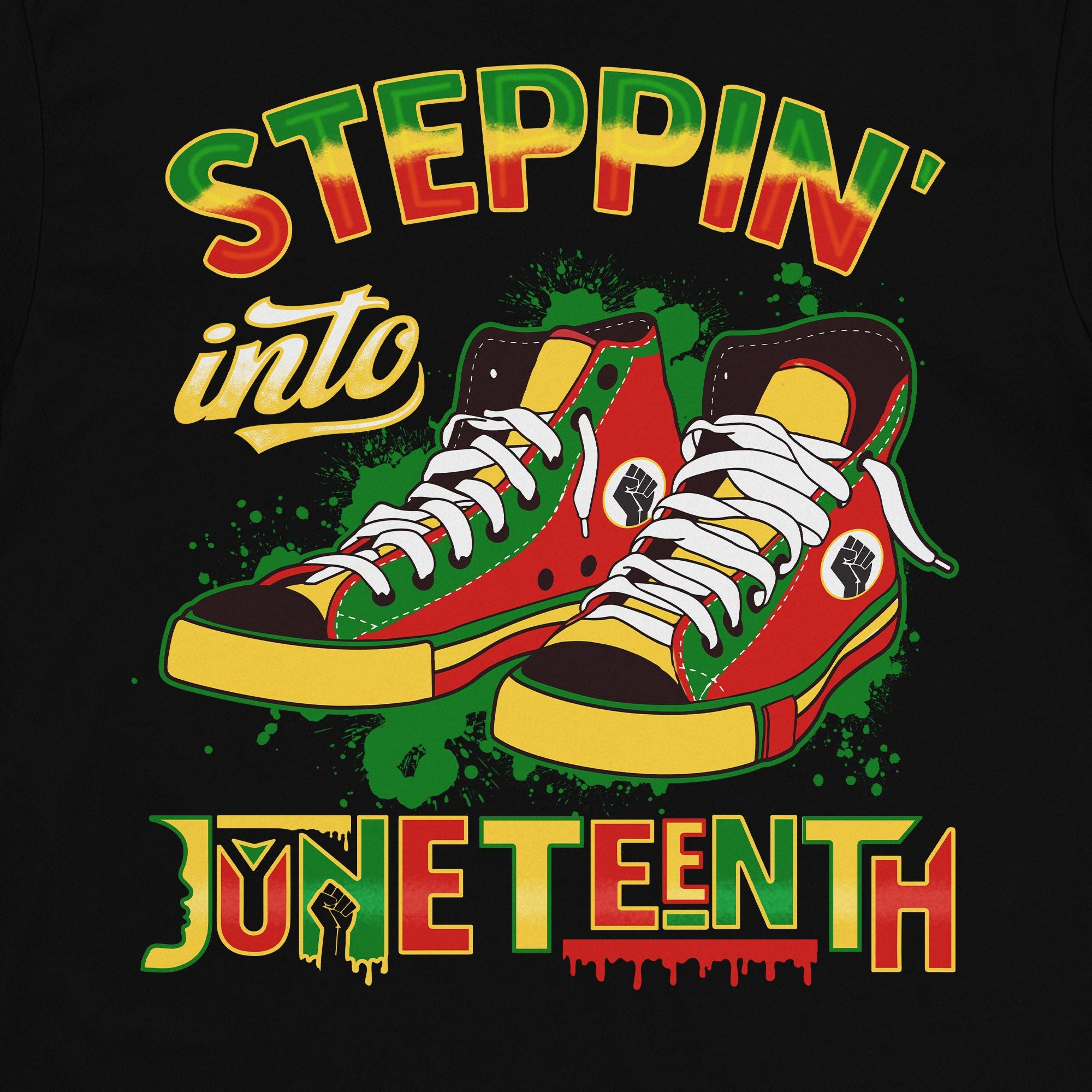 Steppin' Into Juneteenth T-shirt Apparel Gearment 