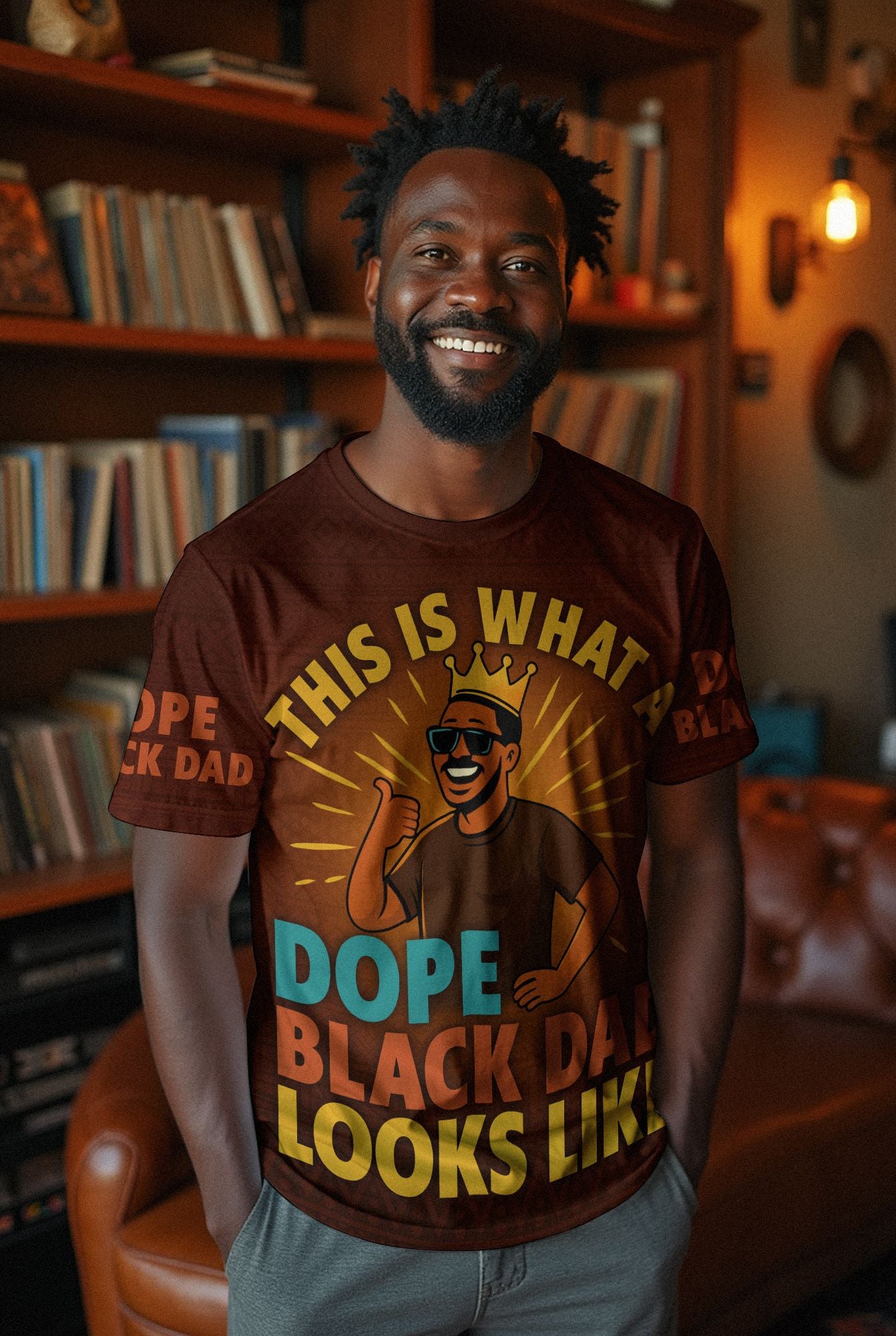 This Is What a Dope Black Dad Looks Like T-shirt AOP Tee Tianci 