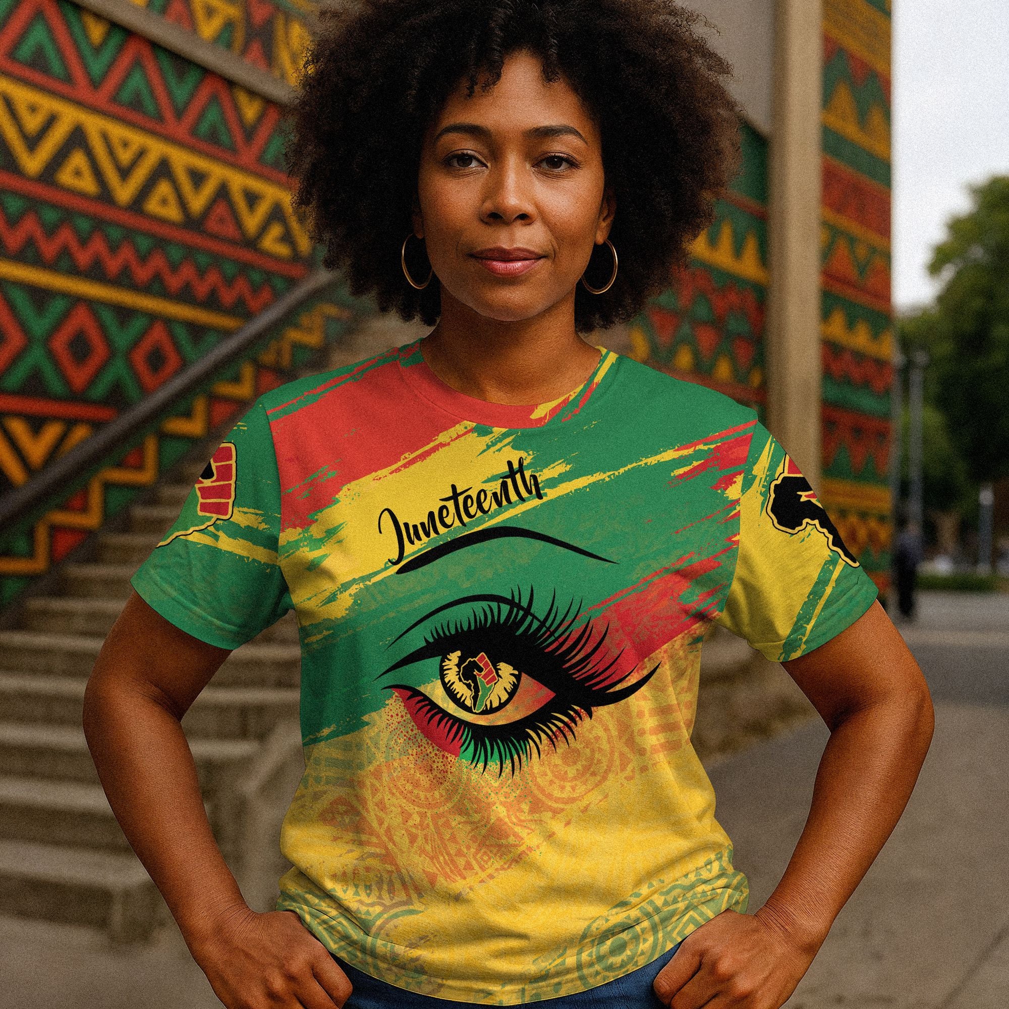 Juneteenth Eye T-shirt AOP Tee Tianci 