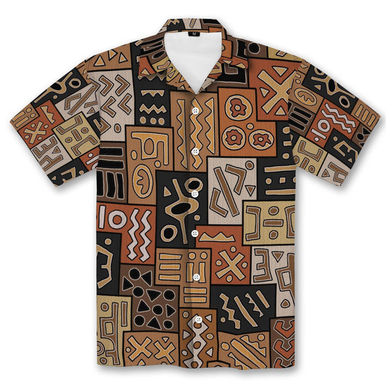 Mudcloth Mosaic Hawaiian Shirt Hawaiian Shirt Tianci 
