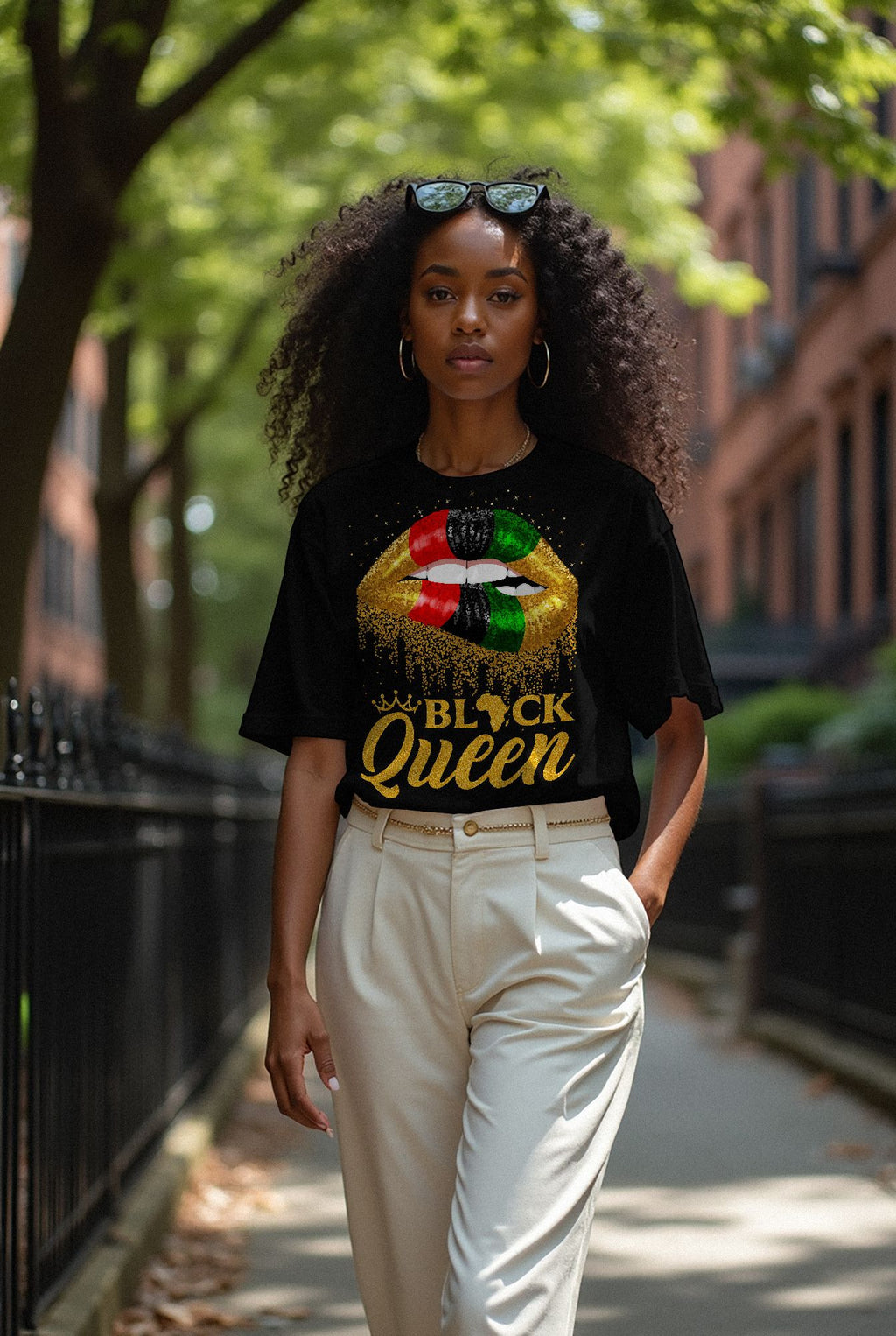 Black Queen Sexy Lips T-shirt Apparel Gearment 