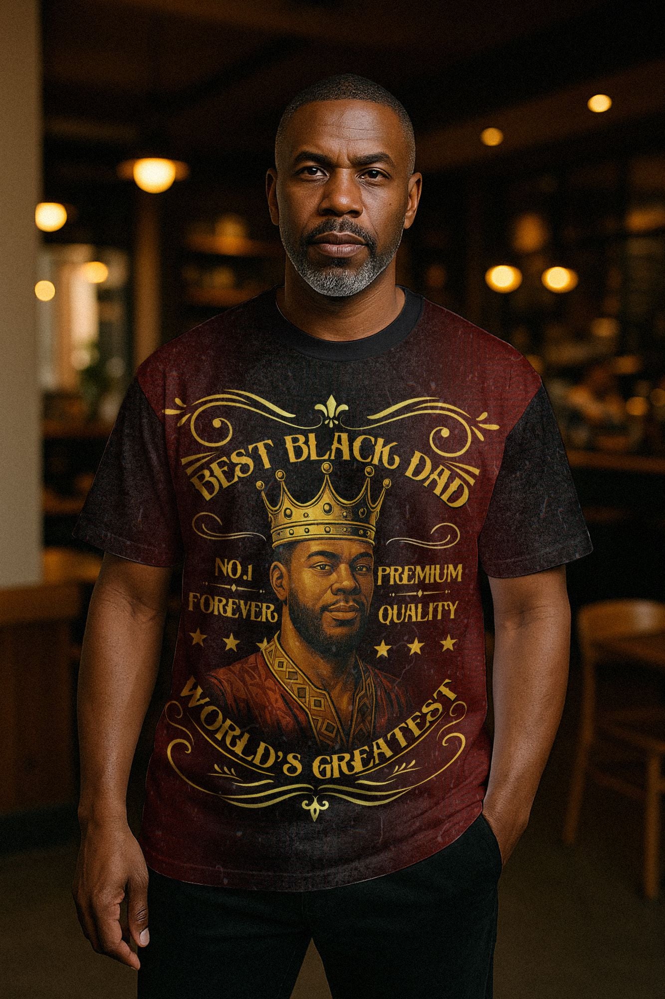 World's Greatest Best Black Dad T-shirt AOP Tee Tianci 