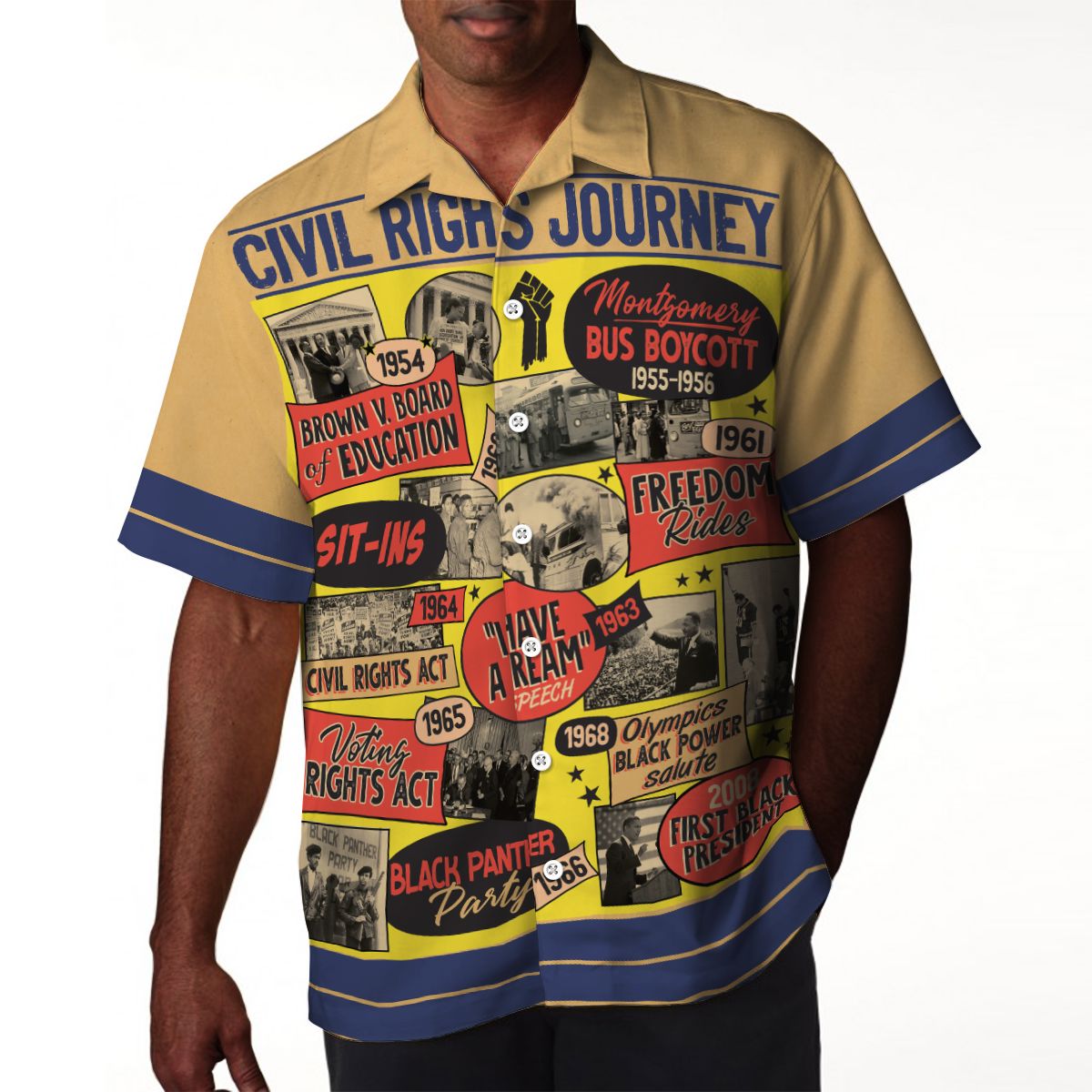 Civil Rights Events in 50s Style Hawaiian Shirt Hawaiian Shirt Tianci 