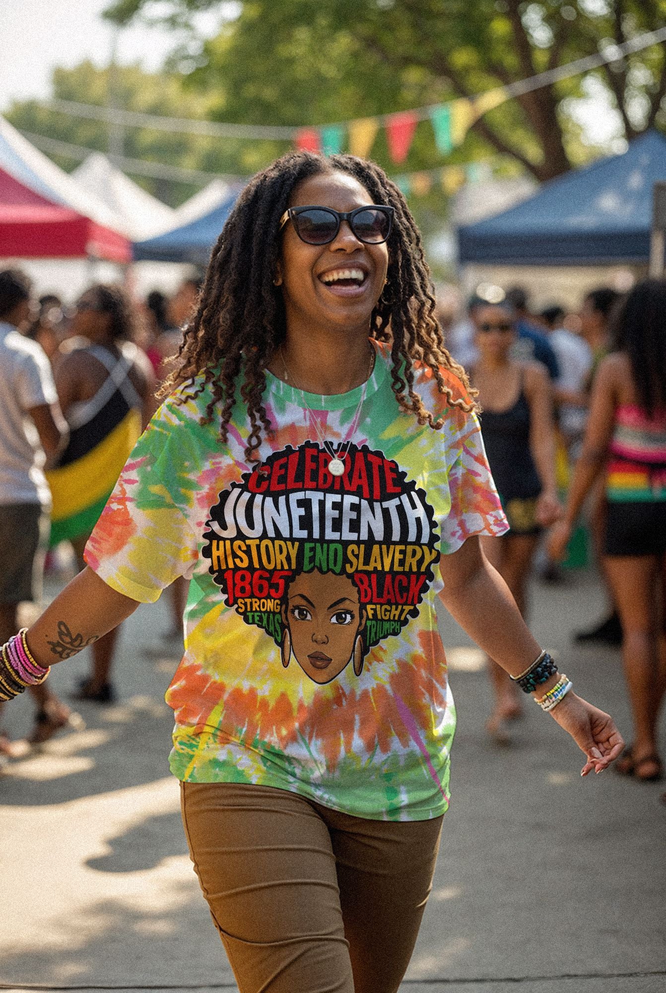 Juneteenth History 1865 Tie Dye T-shirt AOP Tee Tianci 