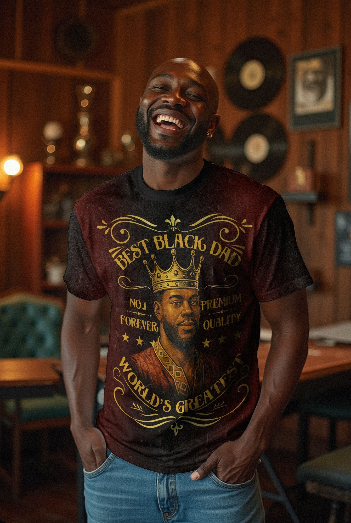 World's Greatest Best Black Dad T-shirt AOP Tee Tianci 