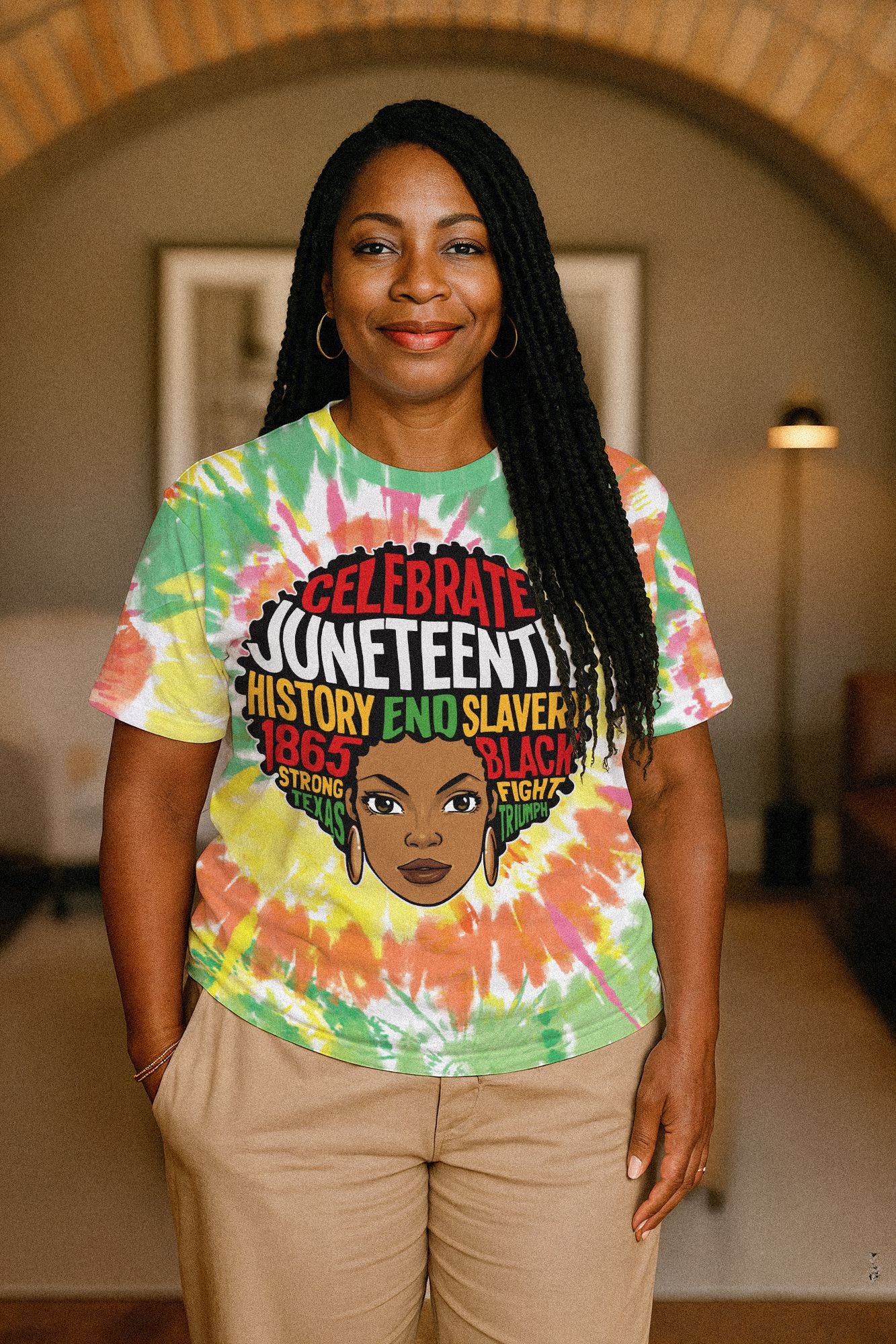 Juneteenth History 1865 Tie Dye T-shirt AOP Tee Tianci 