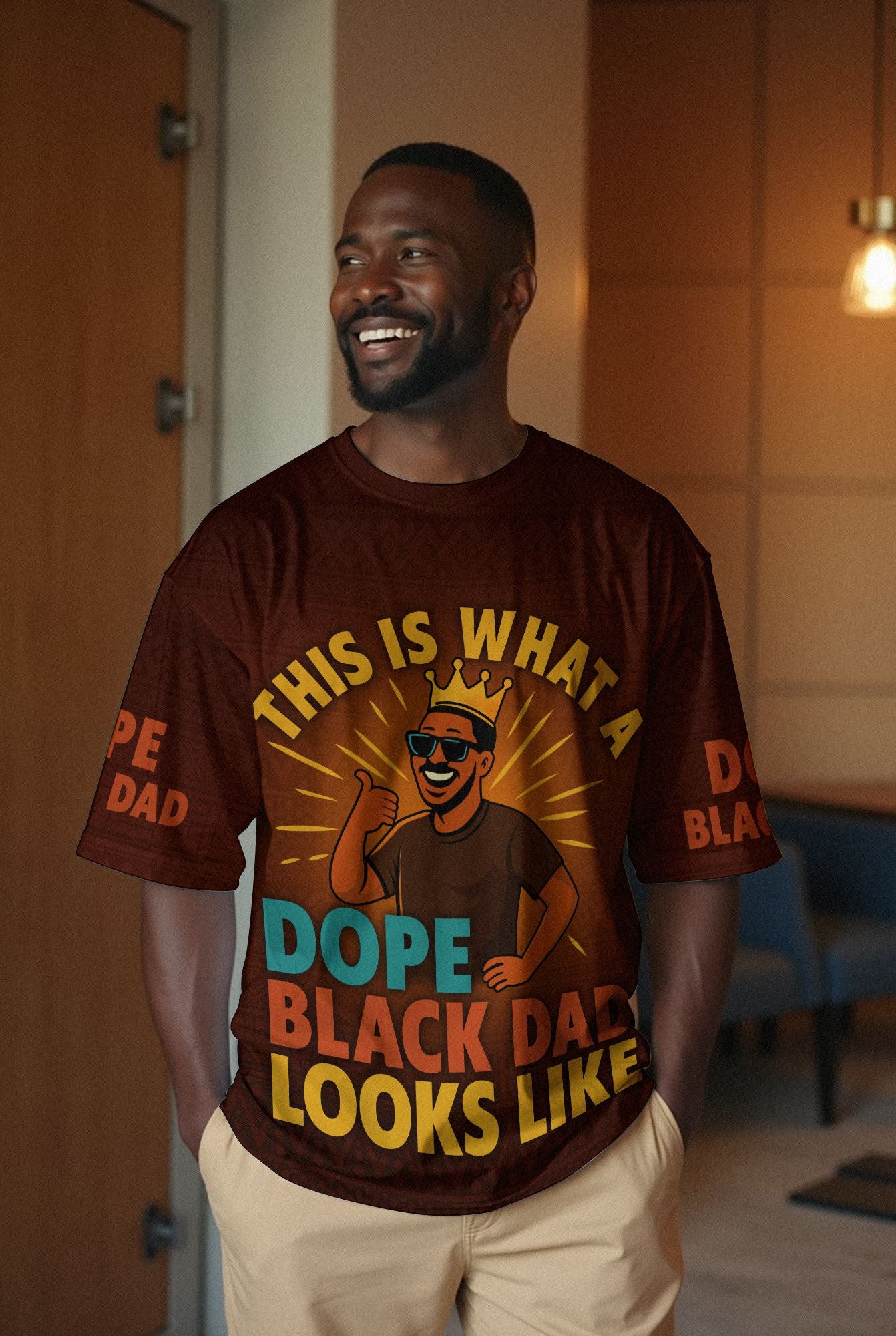 This Is What a Dope Black Dad Looks Like T-shirt AOP Tee Tianci 