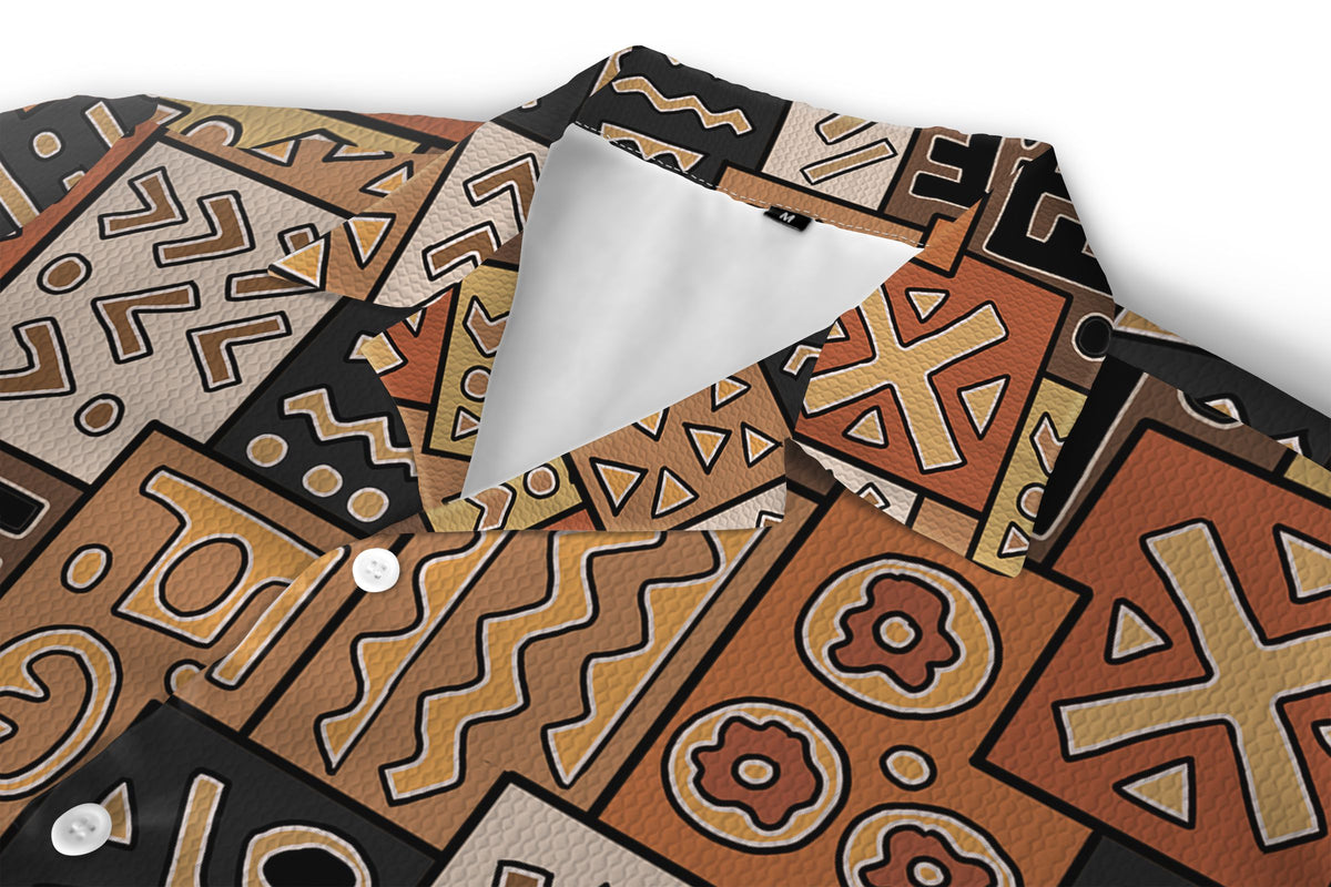 Mudcloth Mosaic Hawaiian Shirt Hawaiian Shirt Tianci 