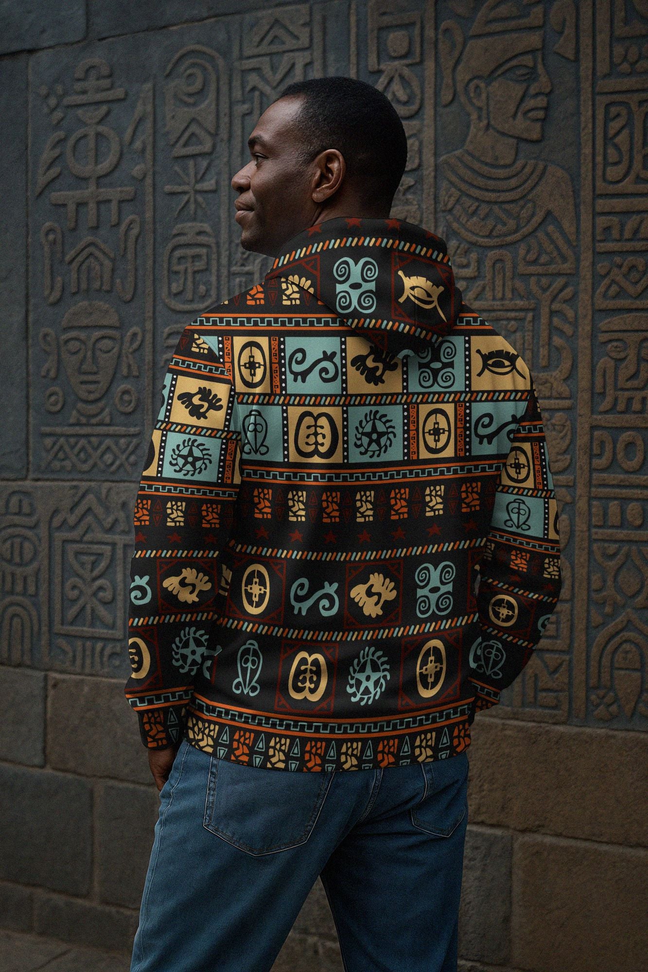 Vintage Adinkra Symbols All-over Hoodie Hoodie Tianci 