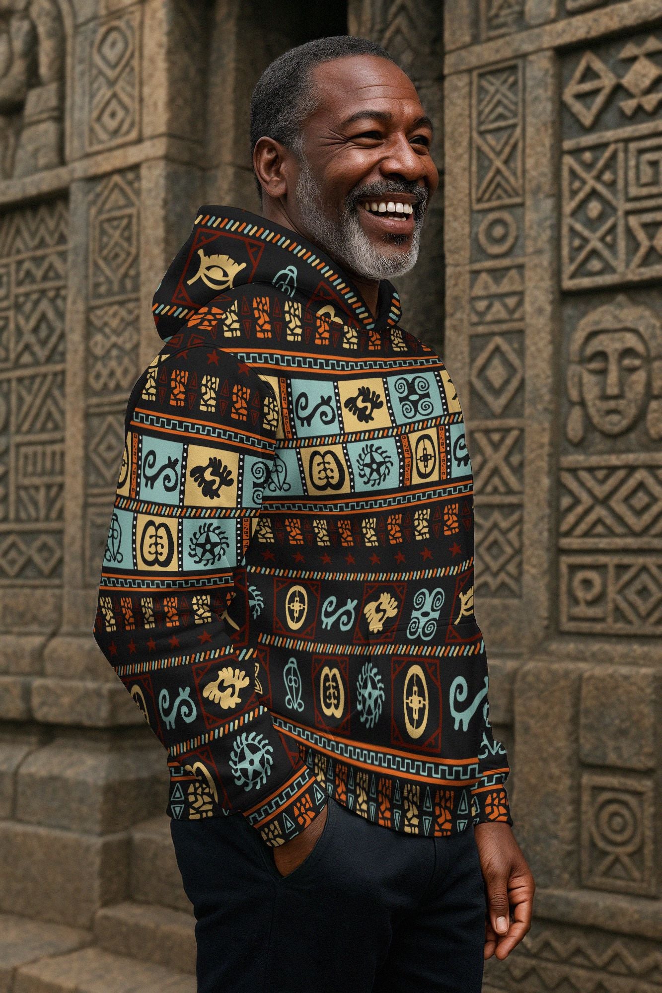 Vintage Adinkra Symbols All-over Hoodie Hoodie Tianci 