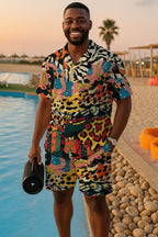 African Patchwork 2 Hawaiian Shirt and Shorts Set Hawaiian Shirt And Shorts Set Tianci 