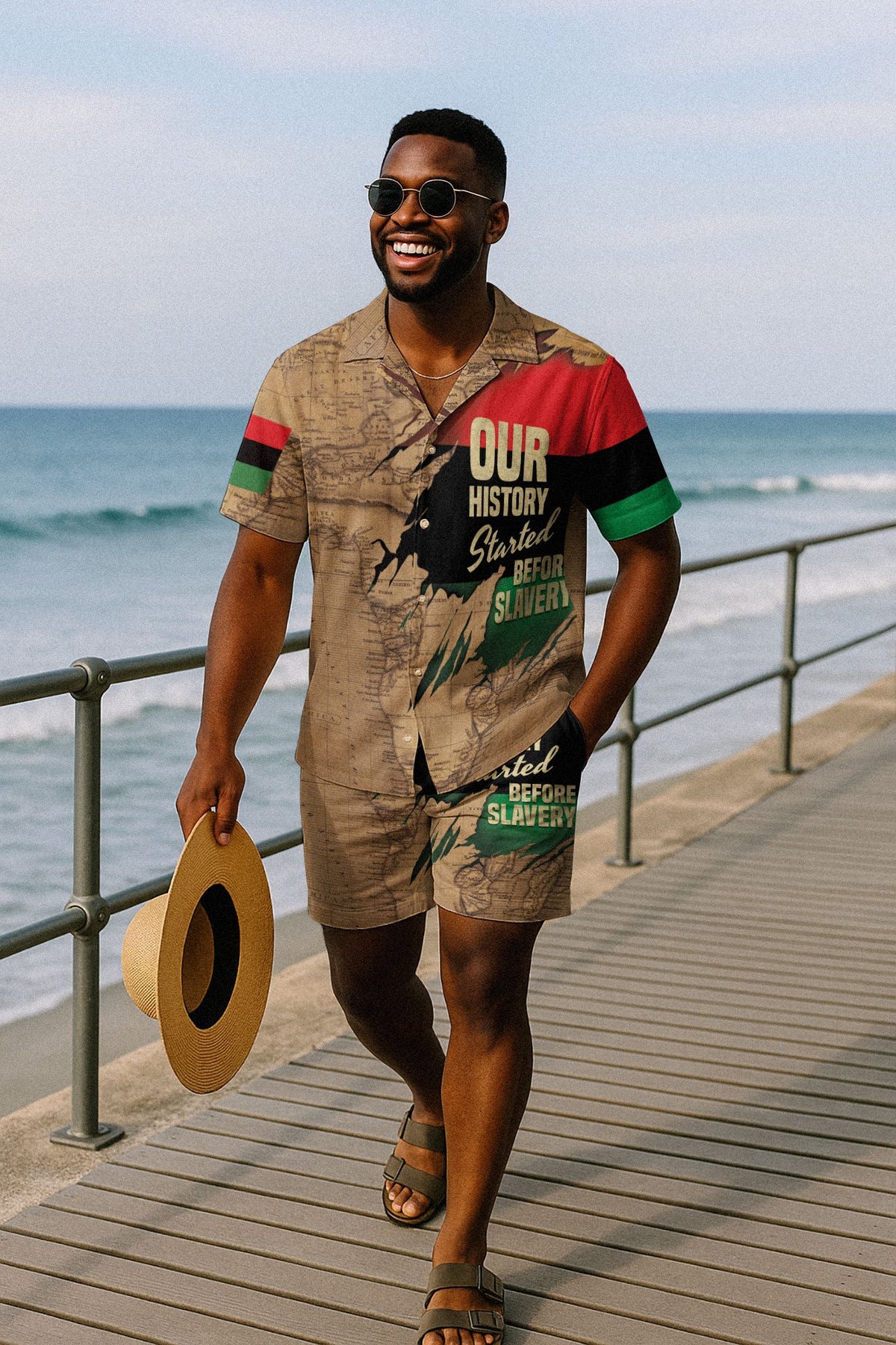 Power African Map Hawaiian Shirt And Shorts Set Hawaiian Shirt And Shorts Set Tianci 