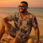 Mudcloth Mosaic Hawaiian Shirt And Shorts Set Hawaiian Shirt And Shorts Set Tianci 