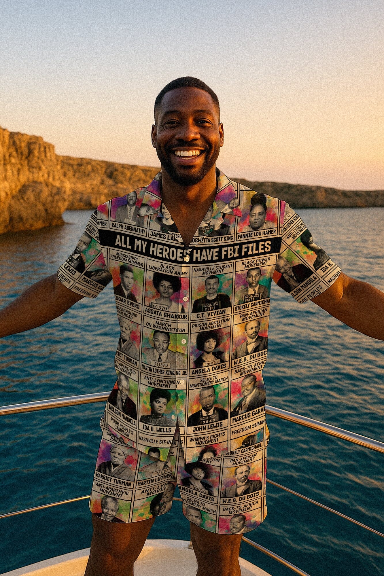 All My Heroes Have FBI Files Hawaiian Shirt and Shorts Set Hawaiian Shirt And Shorts Set Tianci 