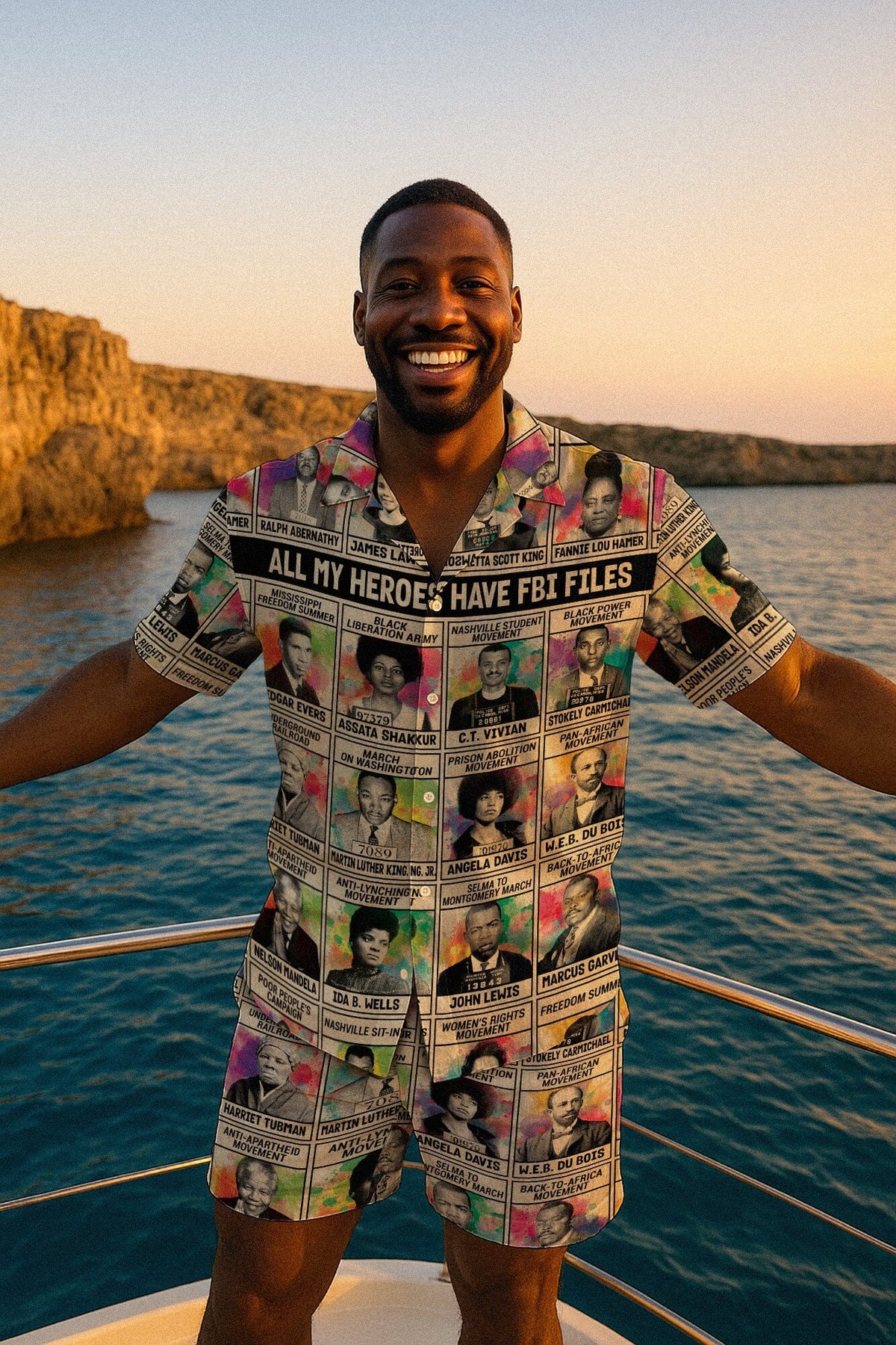 All My Heroes Have FBI Files Hawaiian Shirt and Shorts Set Hawaiian Shirt And Shorts Set Tianci 
