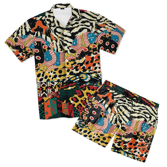 African Patchwork 2 Hawaiian Shirt and Shorts Set Hawaiian Shirt And Shorts Set Tianci 
