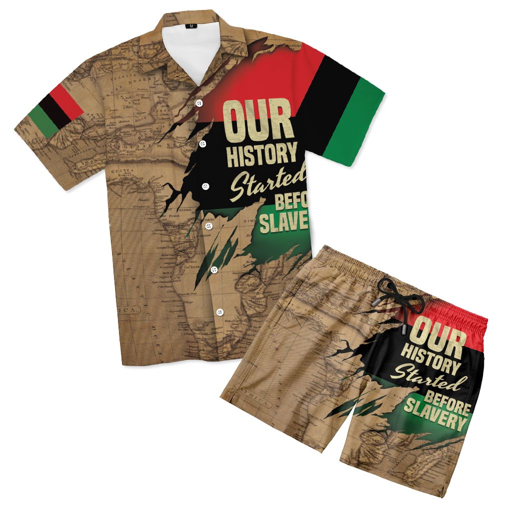 Power African Map Hawaiian Shirt And Shorts Set Hawaiian Shirt And Shorts Set Tianci 