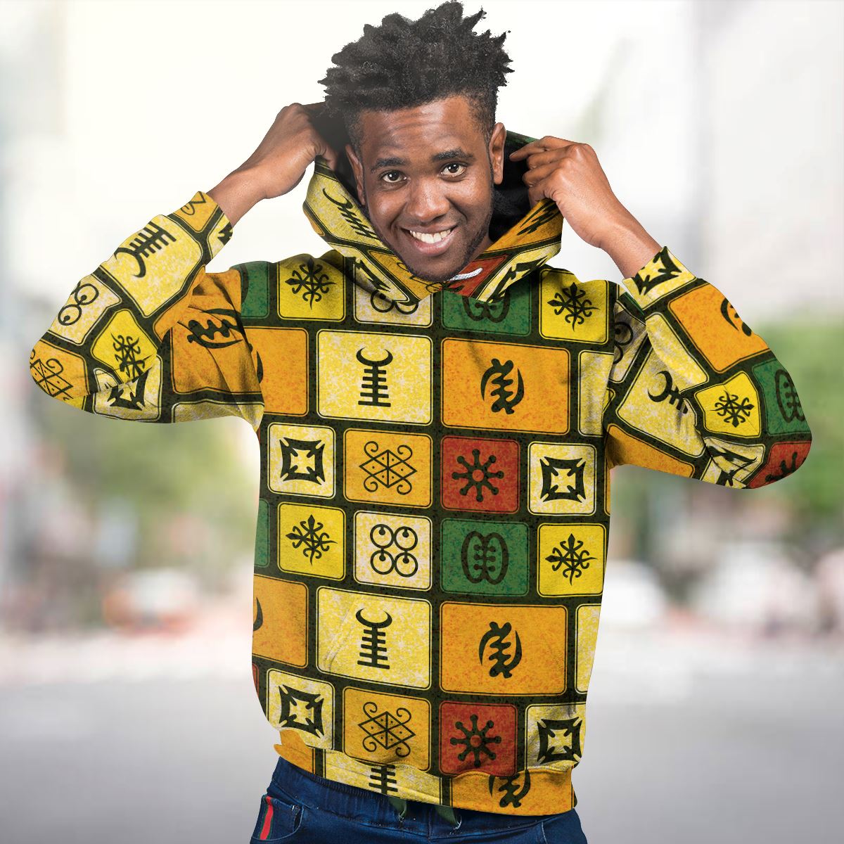 Adinkra Symbols Premium Hoodie Fleece Hoodie Zootop Bear 