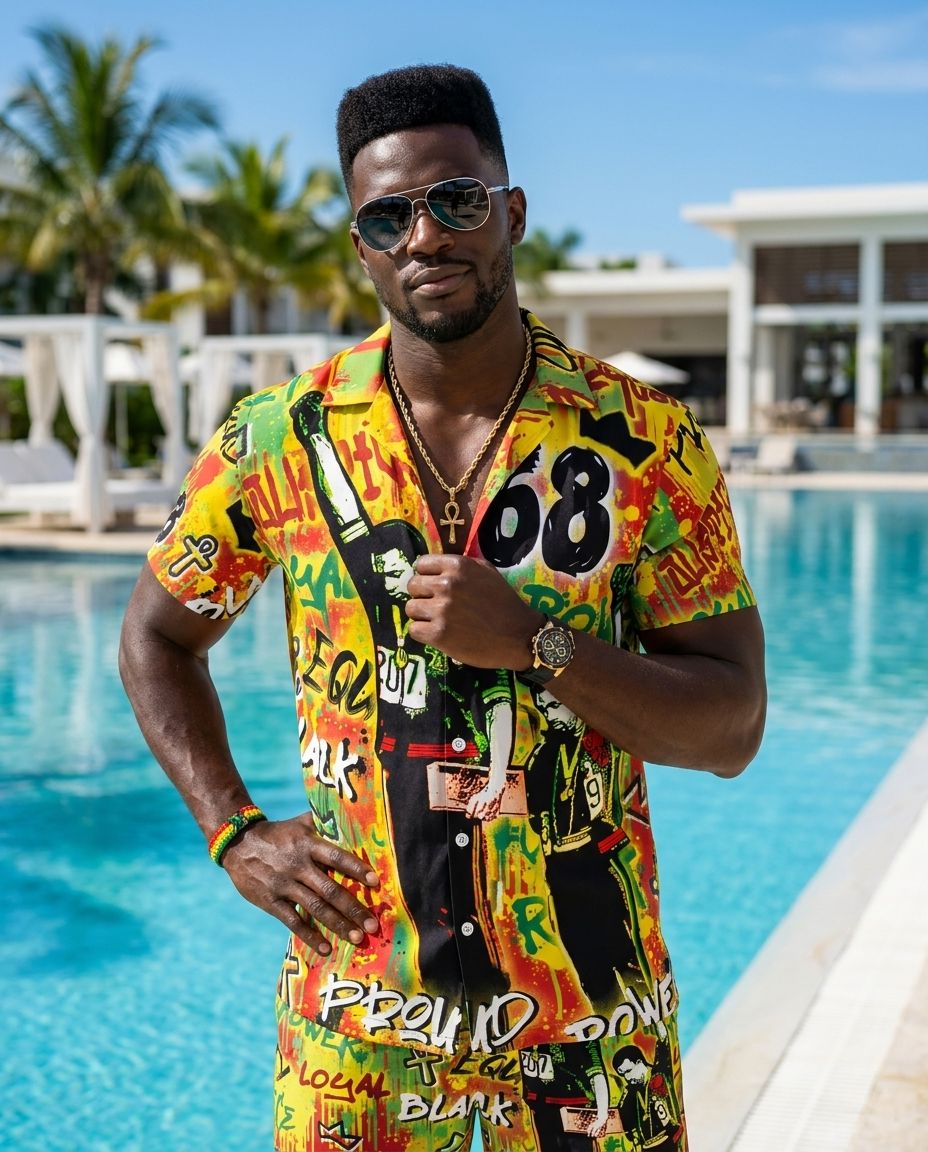 68 Graffiti Hawaiian Shirt And Shorts Set Hawaiian Shirt And Shorts Set Melaninful S S 