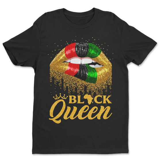 Black Queen Sexy Lips T-shirt Apparel Gearment Standard - Soft Feel & Modern Fit Black S