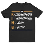 King T-shirt Apparel Gearment Standard - Soft Feel & Modern Fit Black S