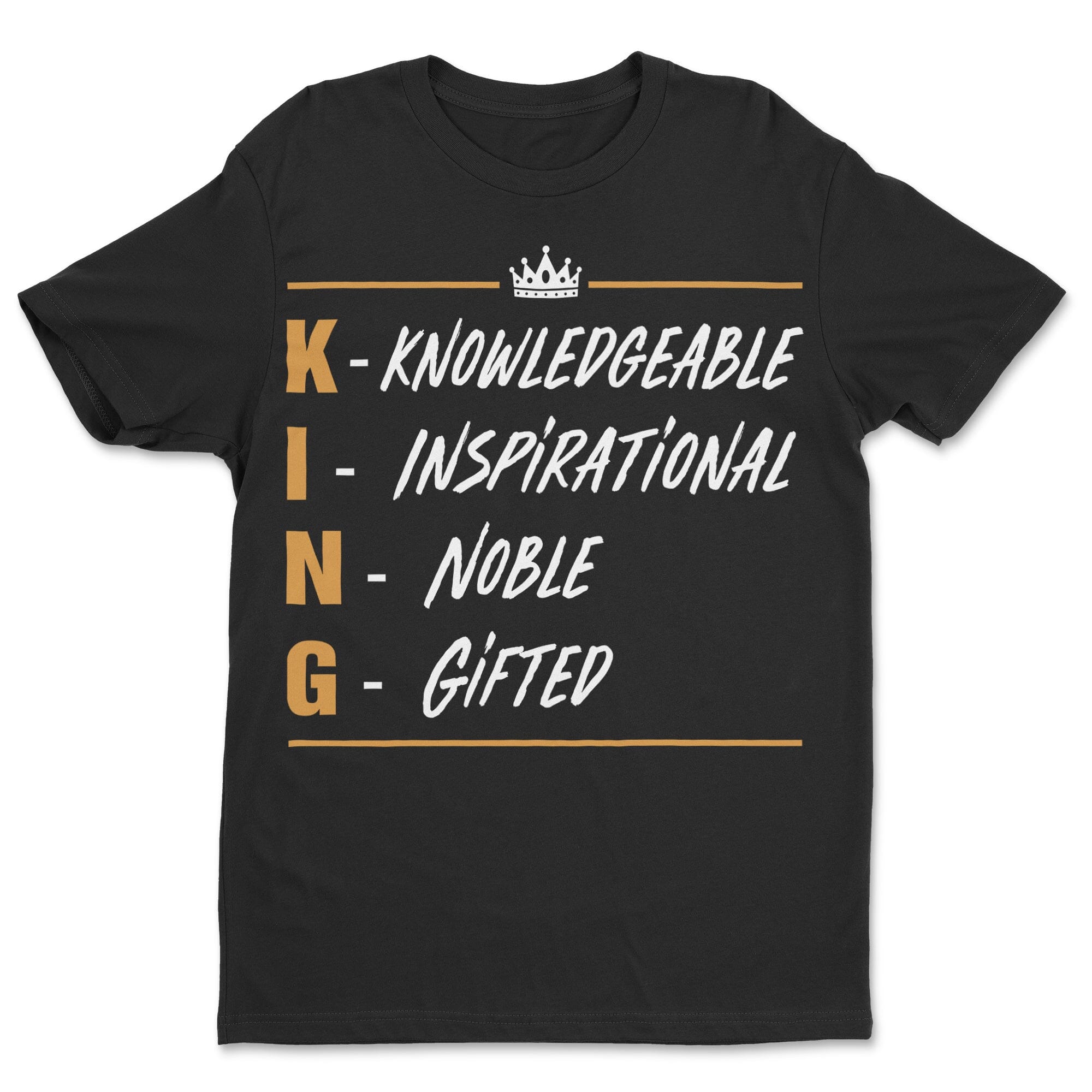 King T-shirt Apparel Gearment Standard - Soft Feel & Modern Fit Black S