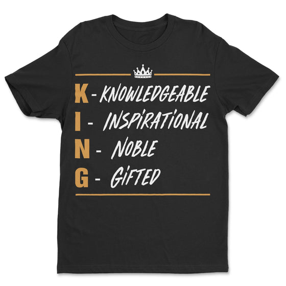 King T-shirt Apparel Gearment Standard - Soft Feel & Modern Fit Black S