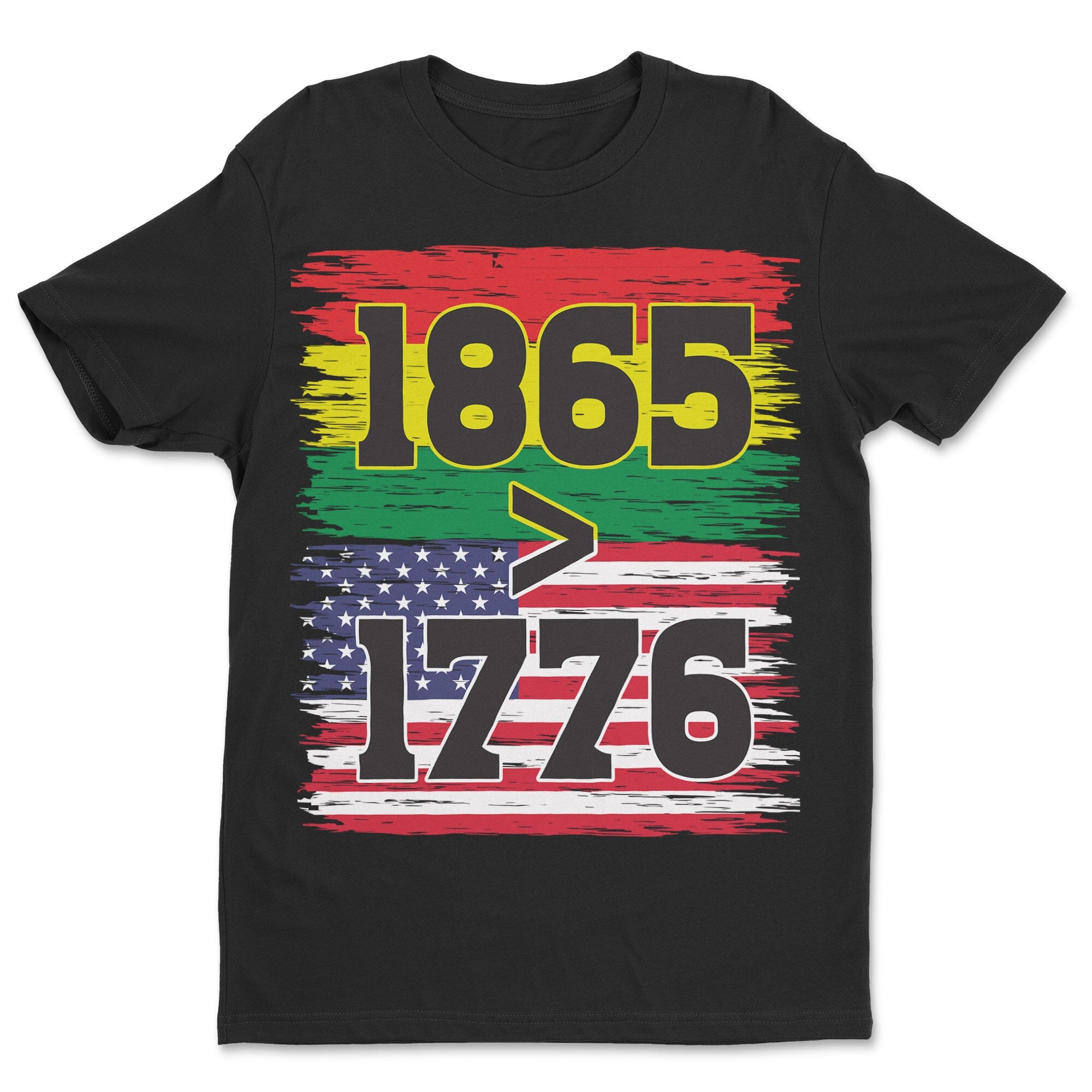 1865 > 1776 Juneteenth T-shirt Apparel Gearment Standard - Soft Feel & Modern Fit Black S