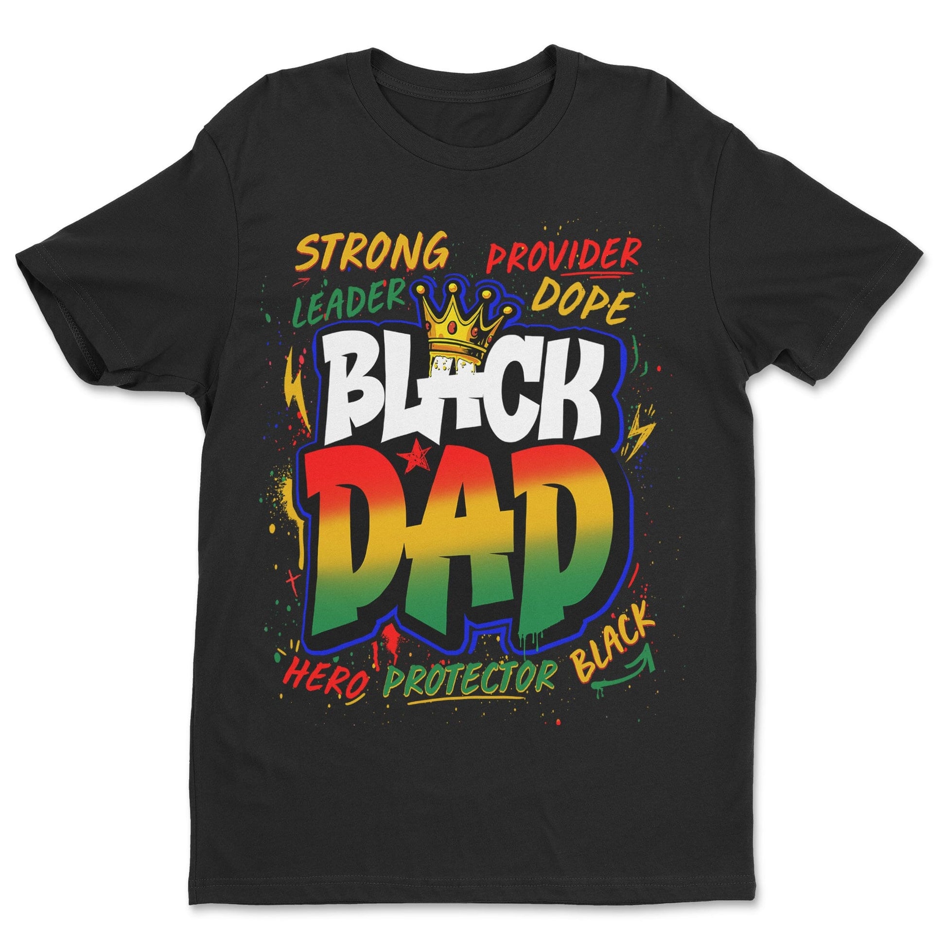 Black Dad Graffiti T-shirt Apparel Gearment Standard - Soft Feel & Modern Fit Black S