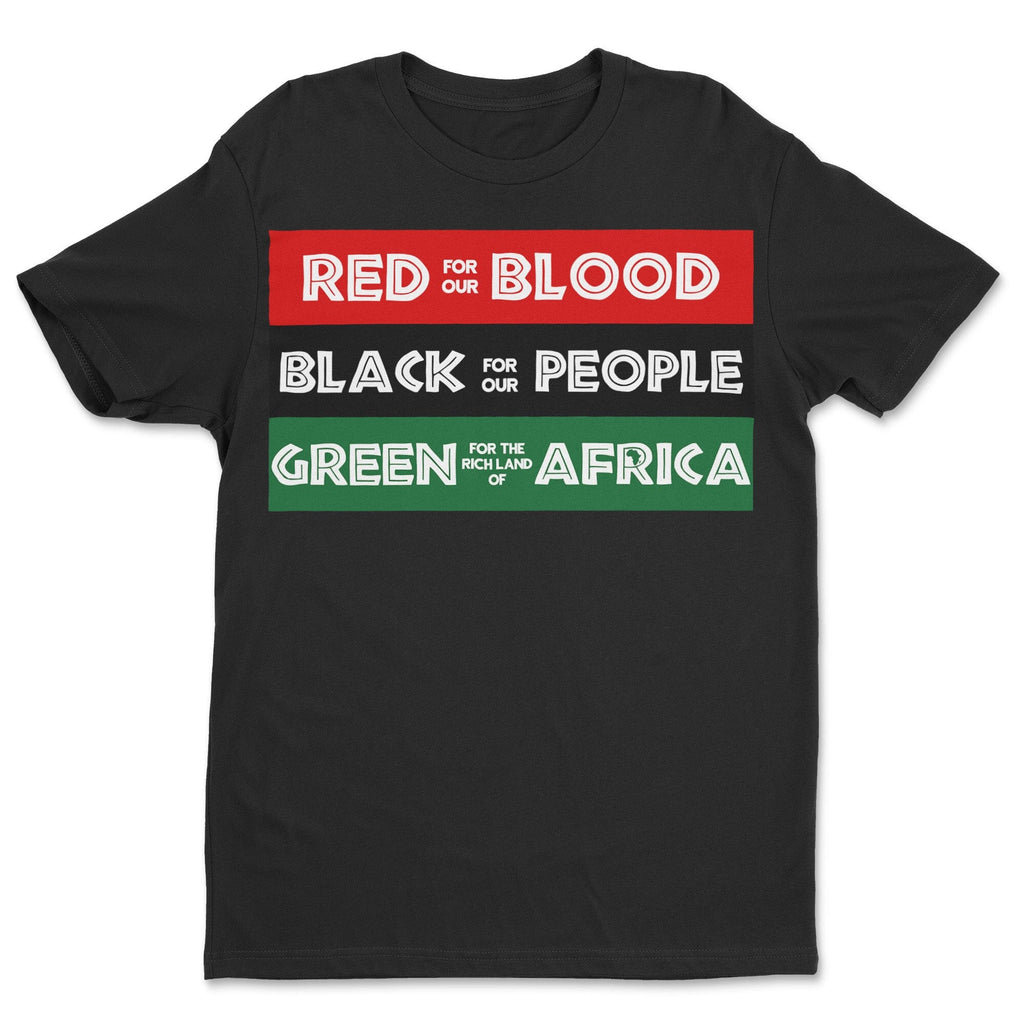 Red Black Green - Blood People Land T-shirt Apparel Gearment Standard - Soft Feel & Modern Fit Black S